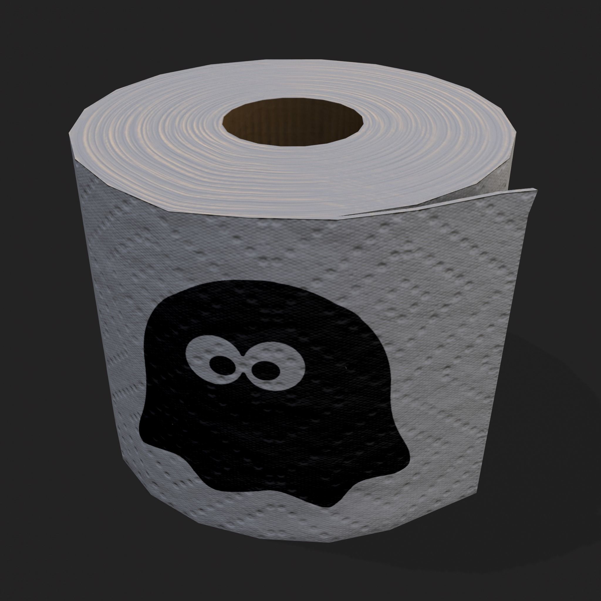 Spooky Toilet Paper Low-poly 3D model_11