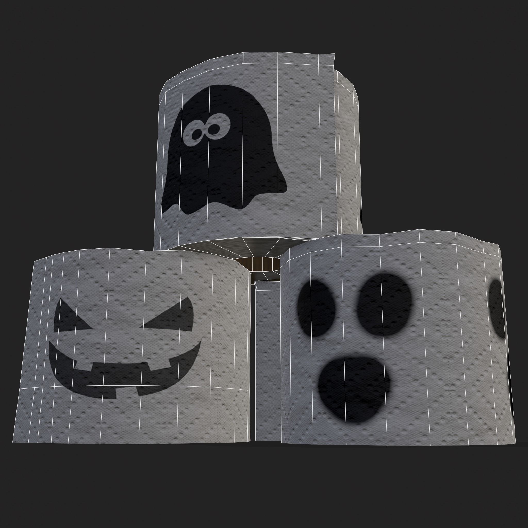 Spooky Toilet Paper Low-poly 3D model_20