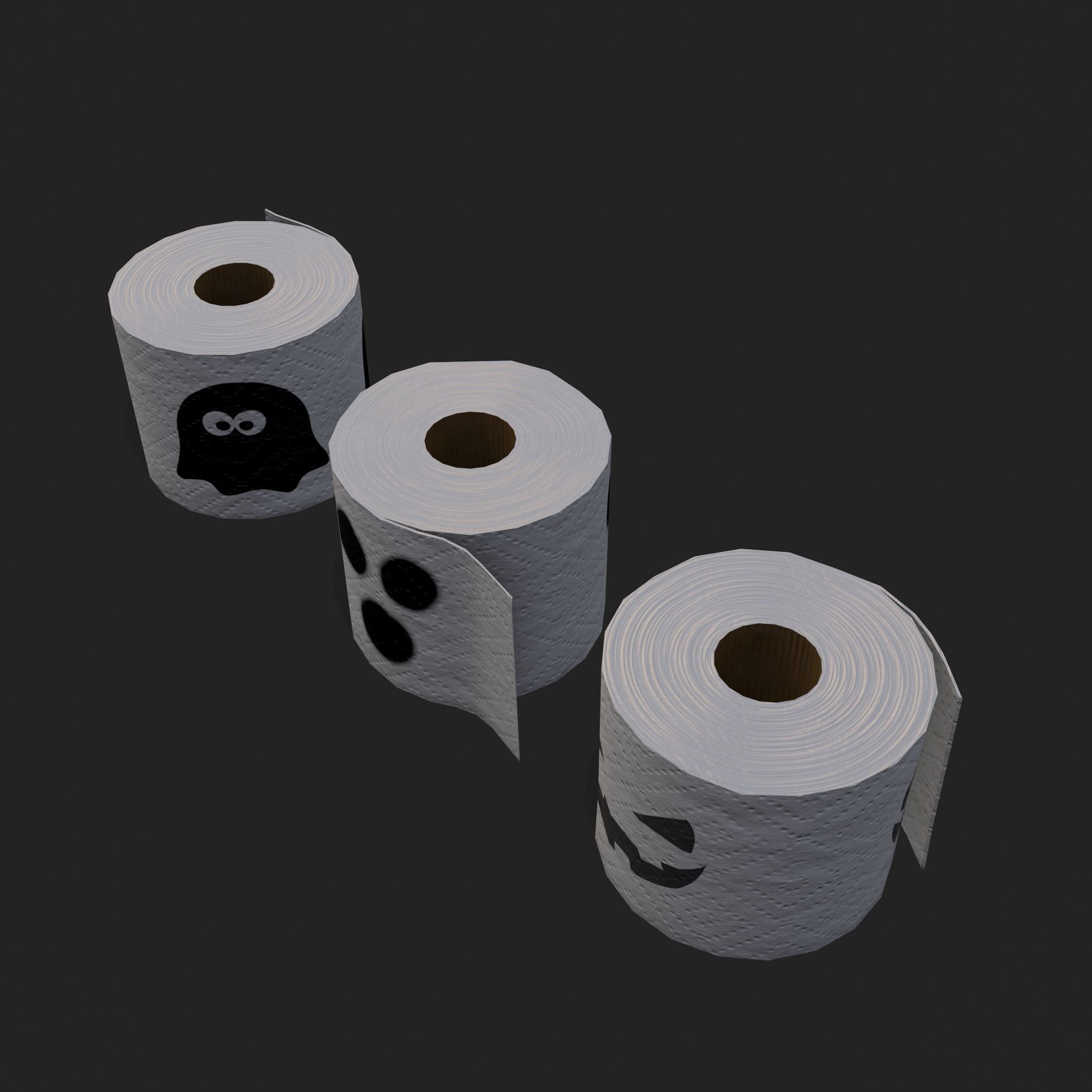 Spooky Toilet Paper Low-poly 3D model_21