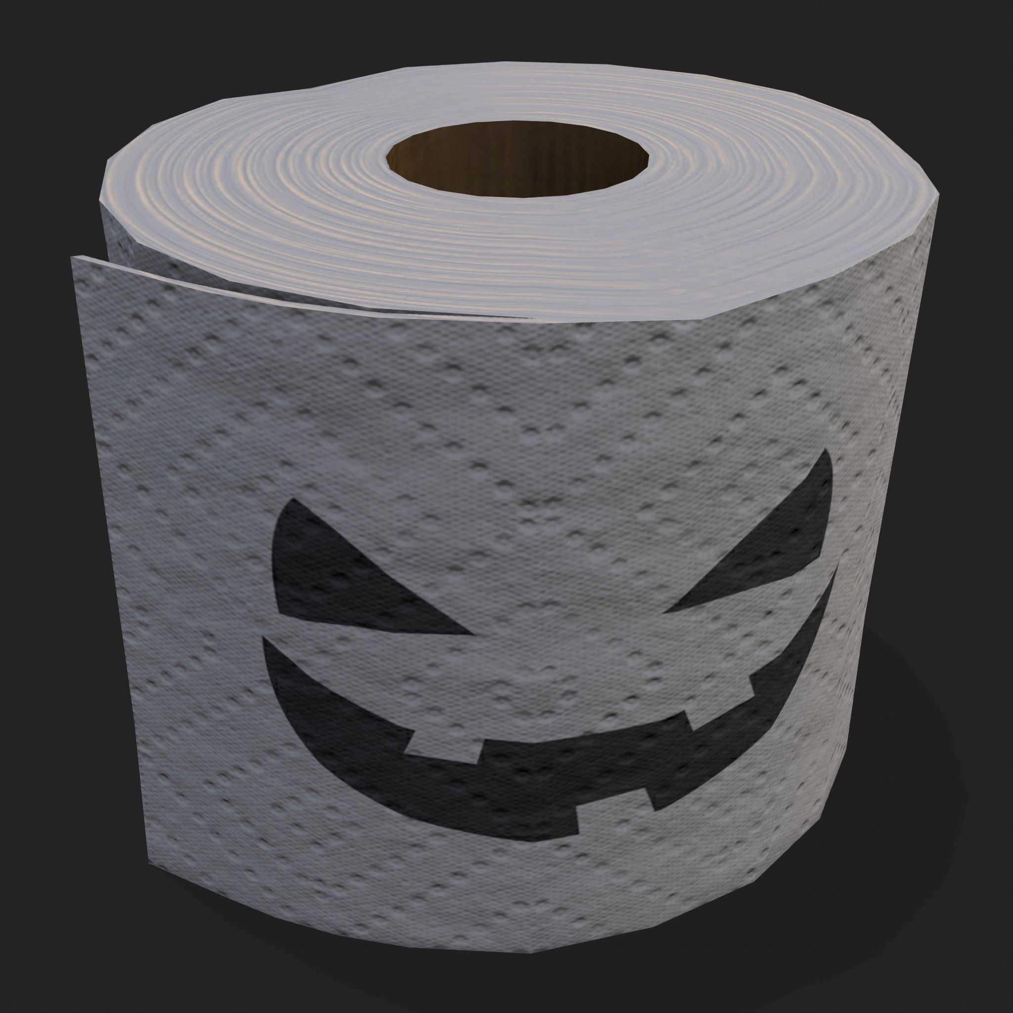 Spooky Toilet Paper Low-poly 3D model_13