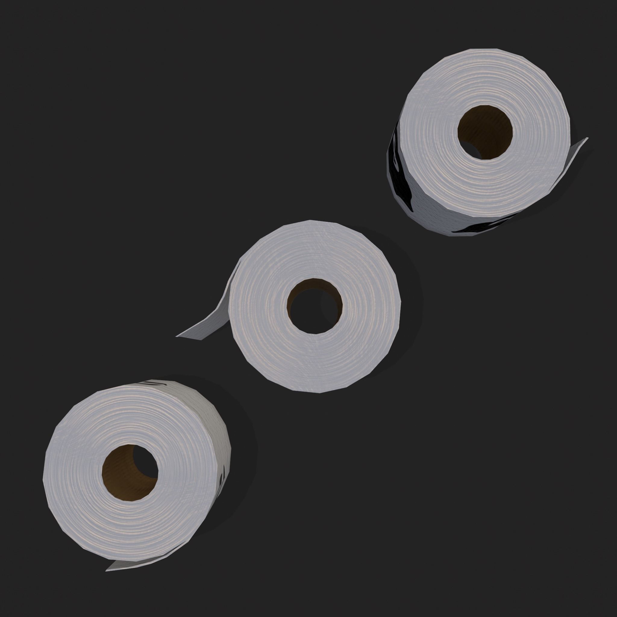 Spooky Toilet Paper Low-poly 3D model_7