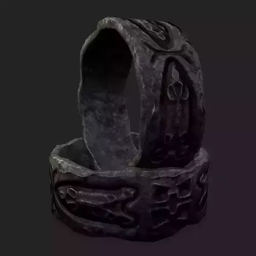 Rusting Medieval Iron Ring Low-poly 3D model