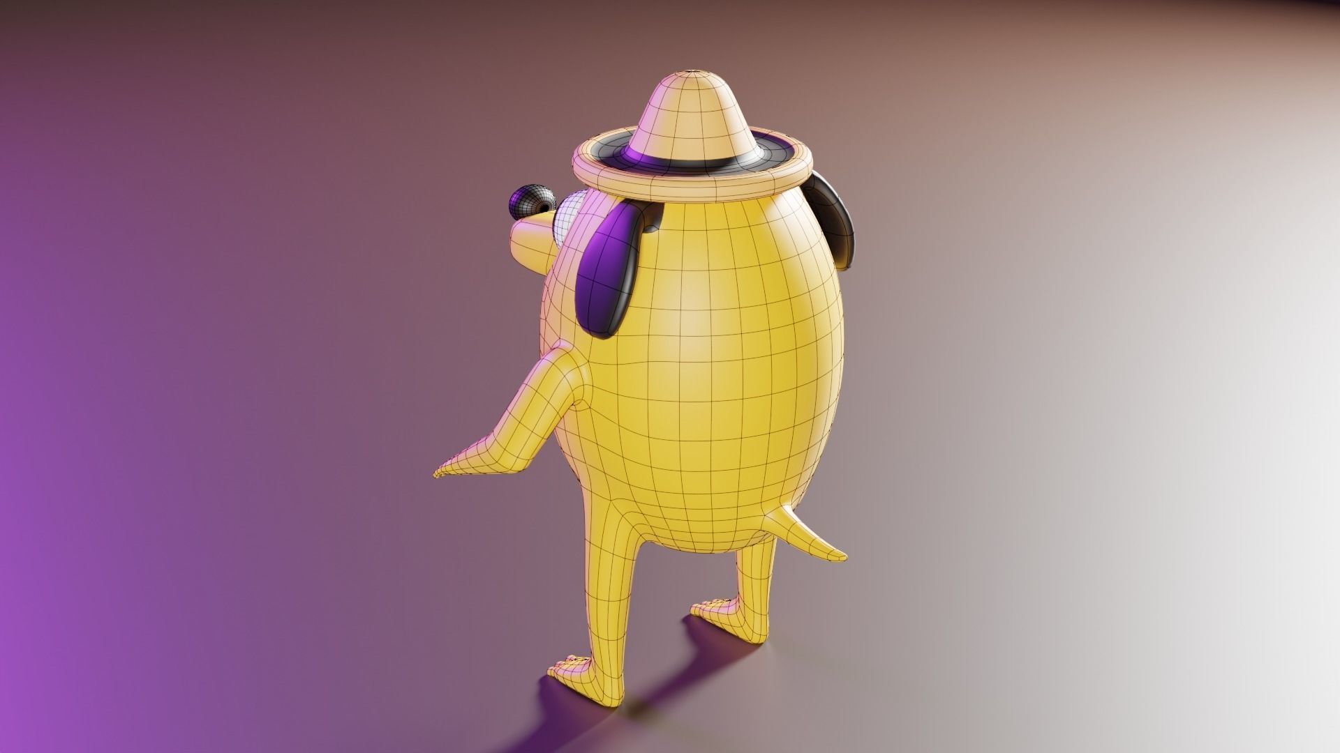 Doggy banana wearing hat Free low-poly 3D model_6