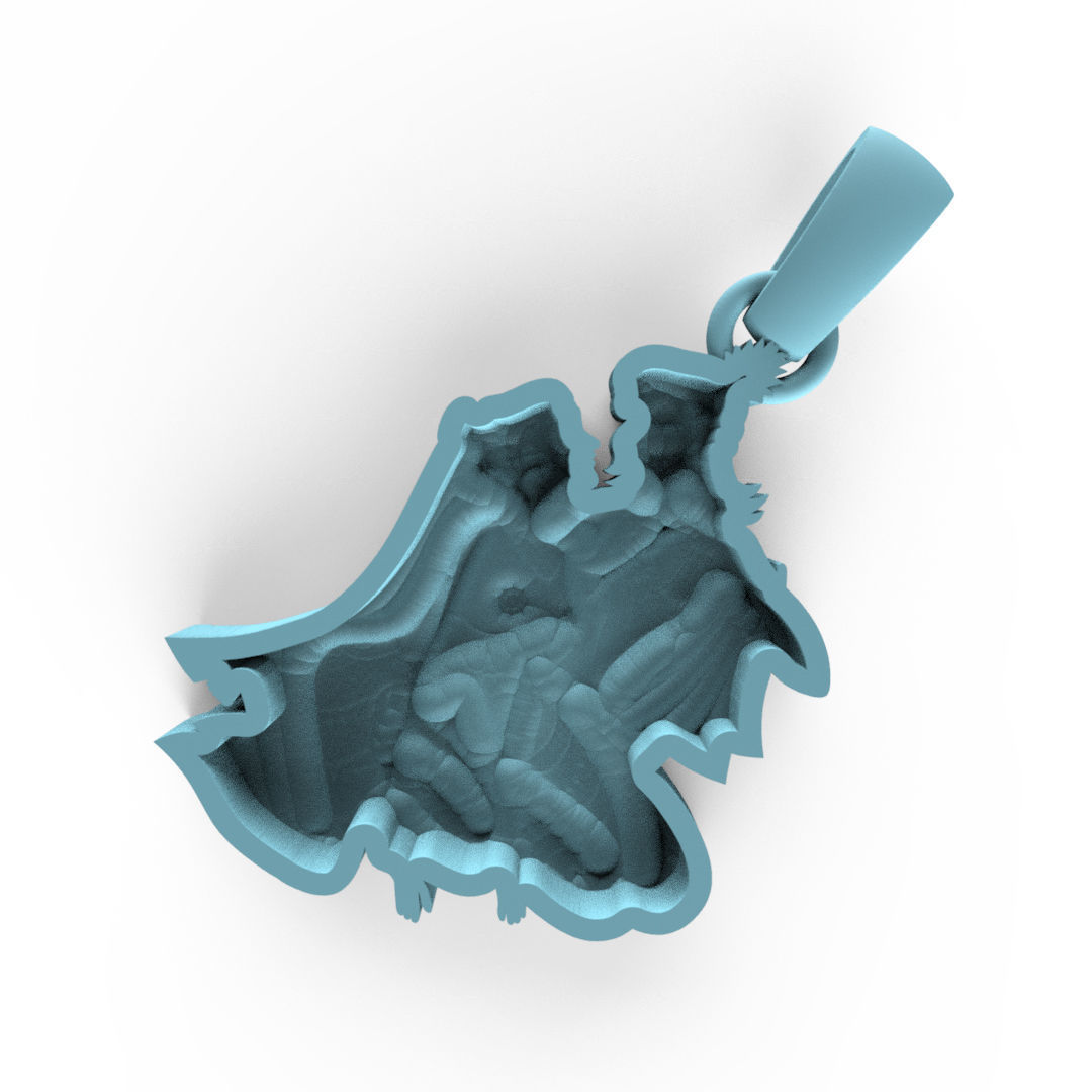 Radha-Krishna Pendent 3D print model_4