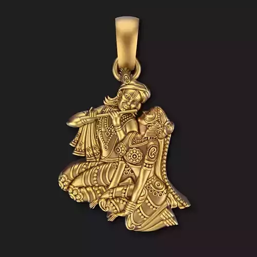 Radha-Krishna Pendent 3D print model
