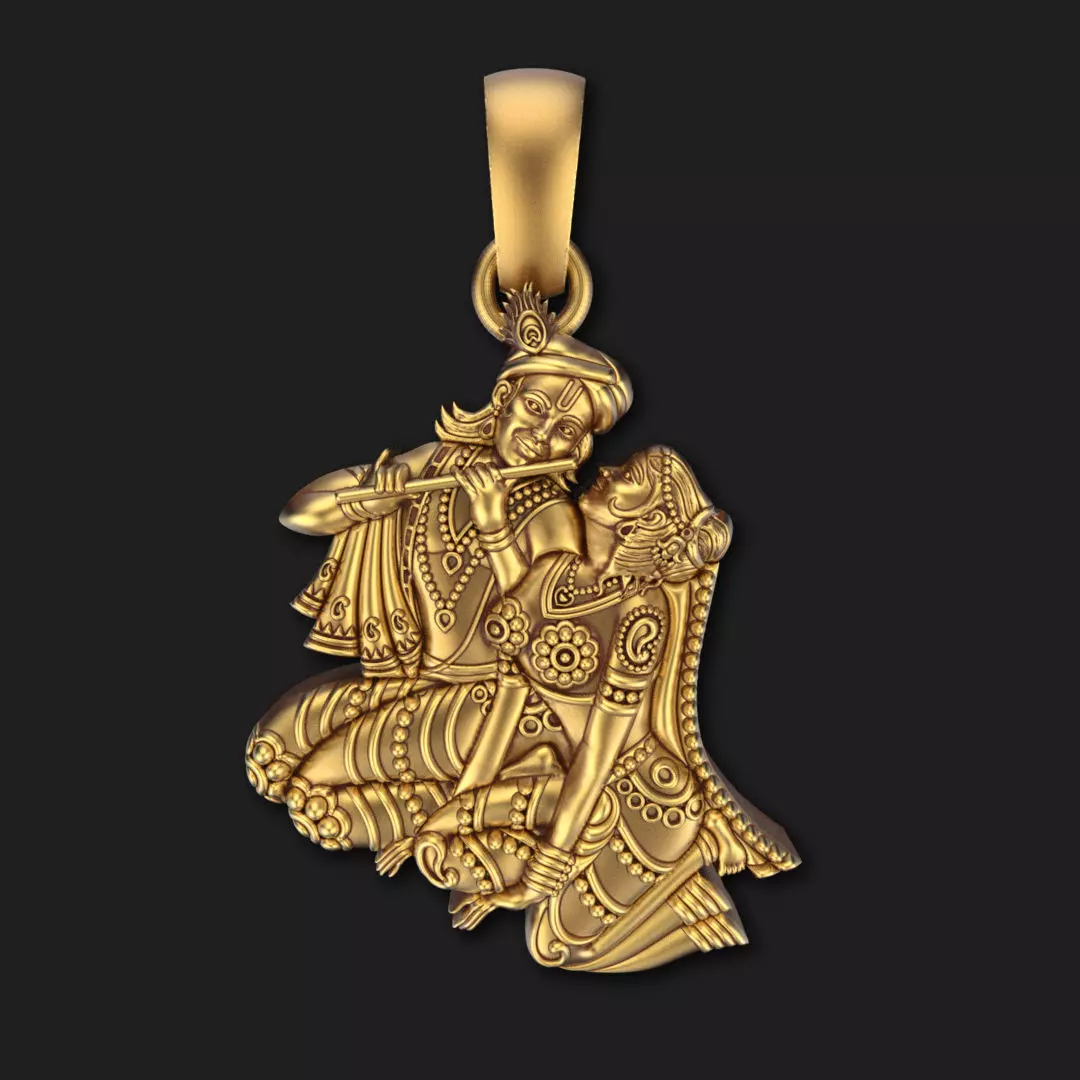 Radha-Krishna Pendent 3D print model_0