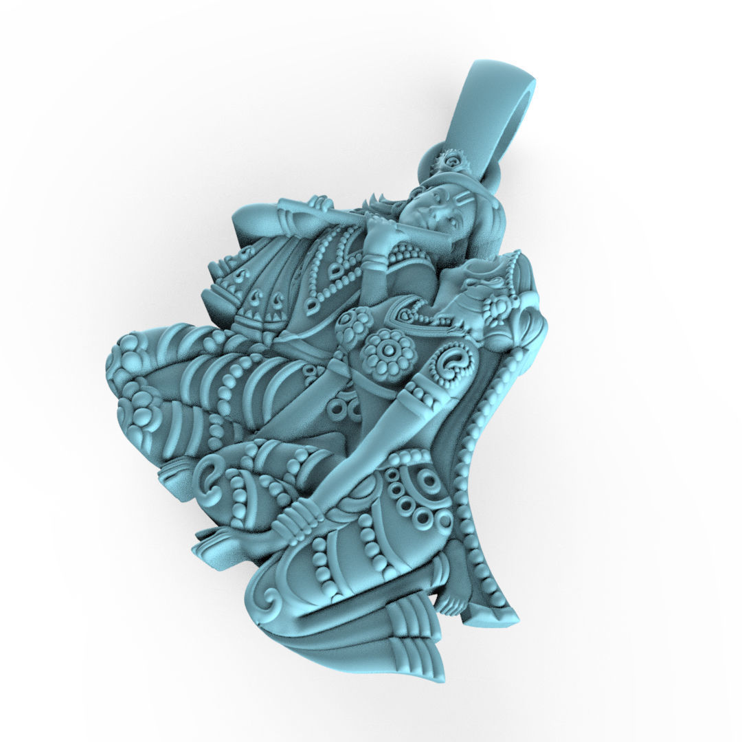 Radha-Krishna Pendent 3D print model_2