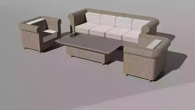 Wicker Garden Furniture glass table