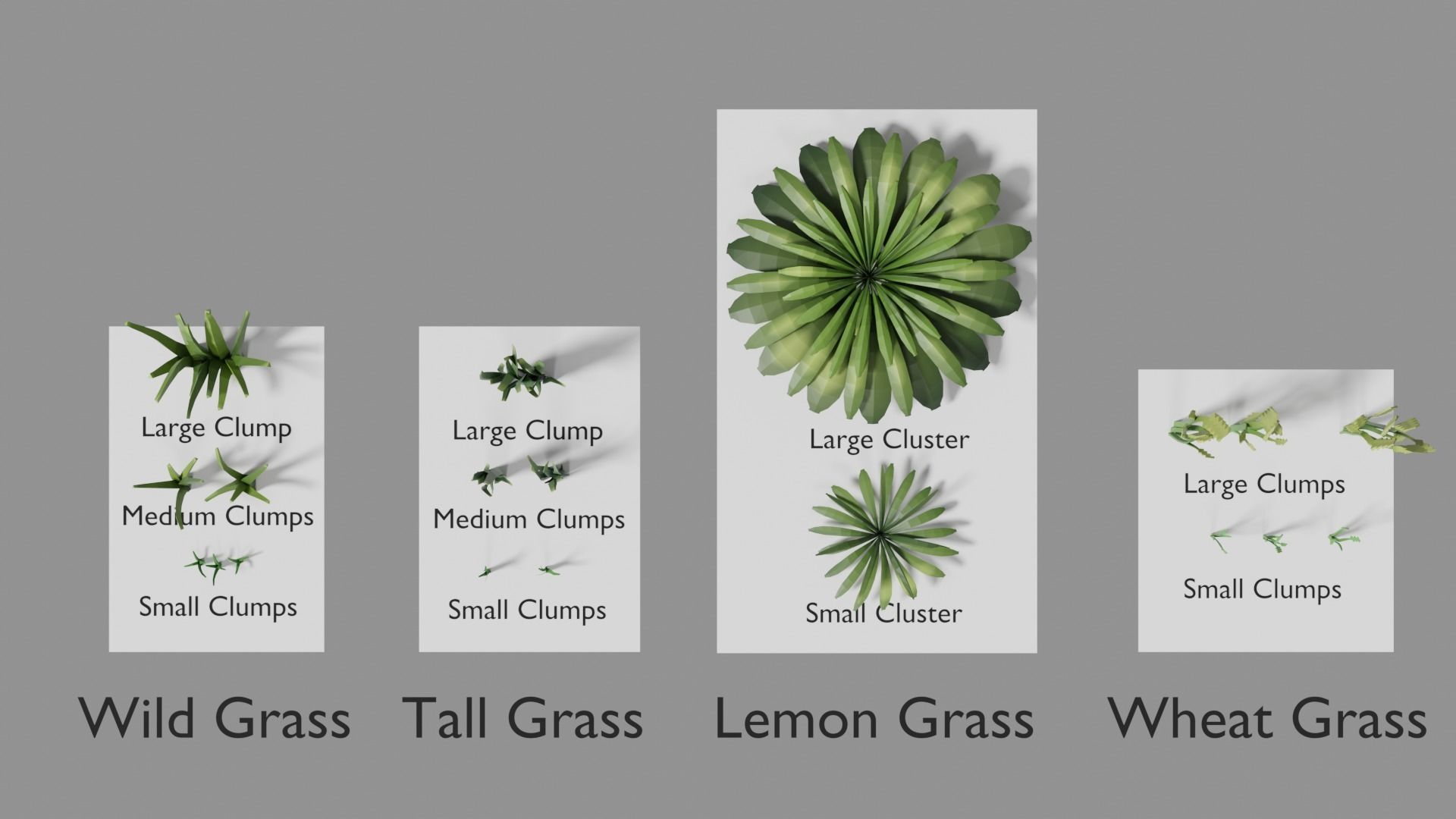 Low Poly Grass and Fern Pack Low-poly 3D model_1