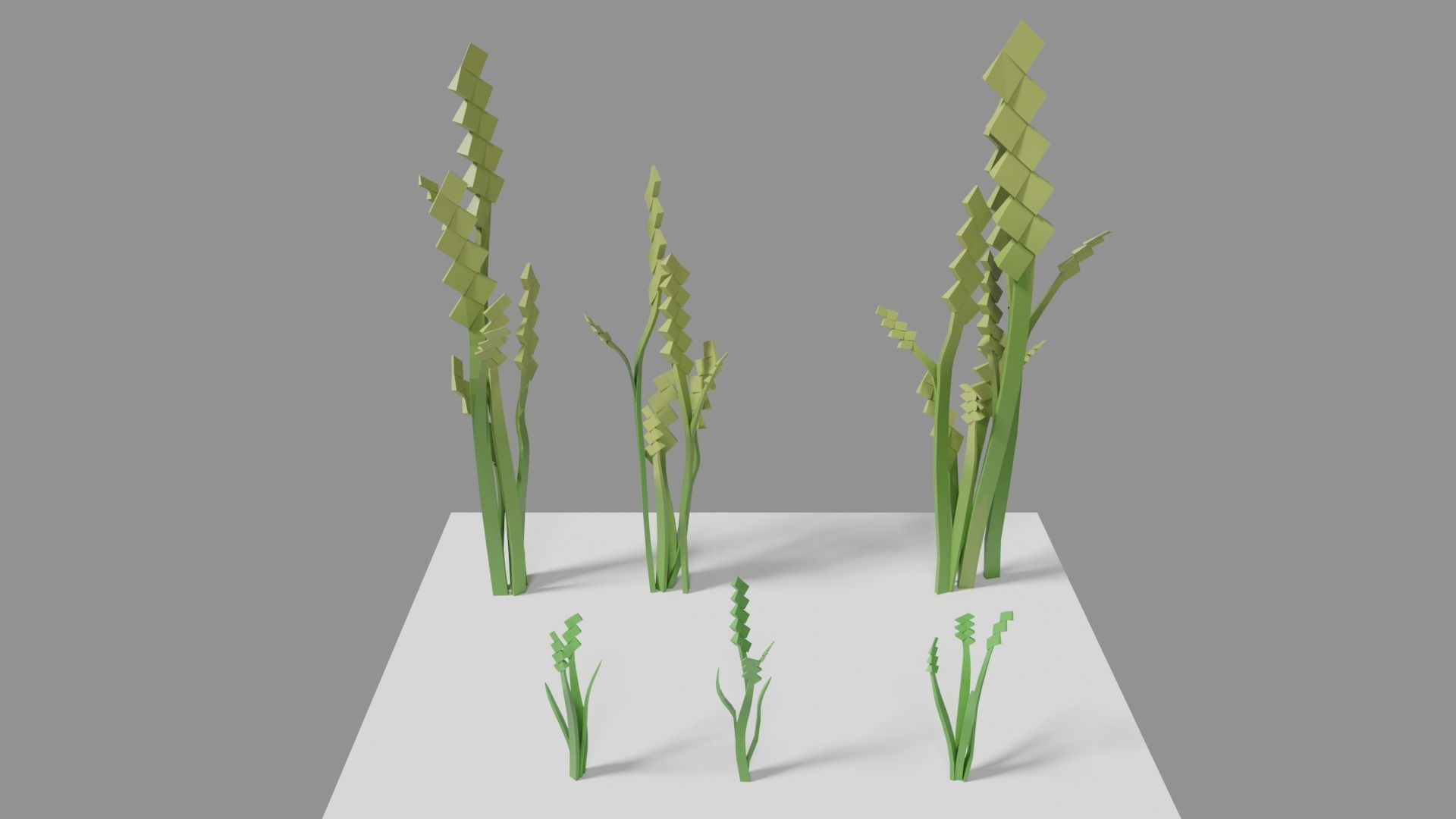 Low Poly Grass and Fern Pack Low-poly 3D model_8