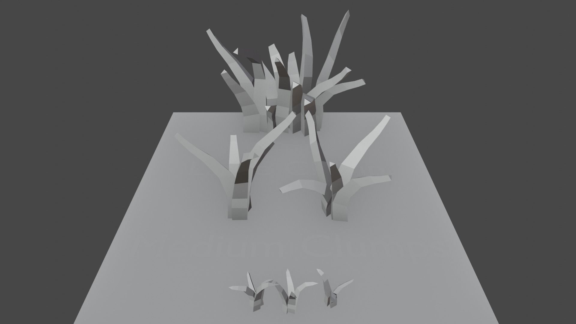 Low Poly Grass and Fern Pack Low-poly 3D model_15