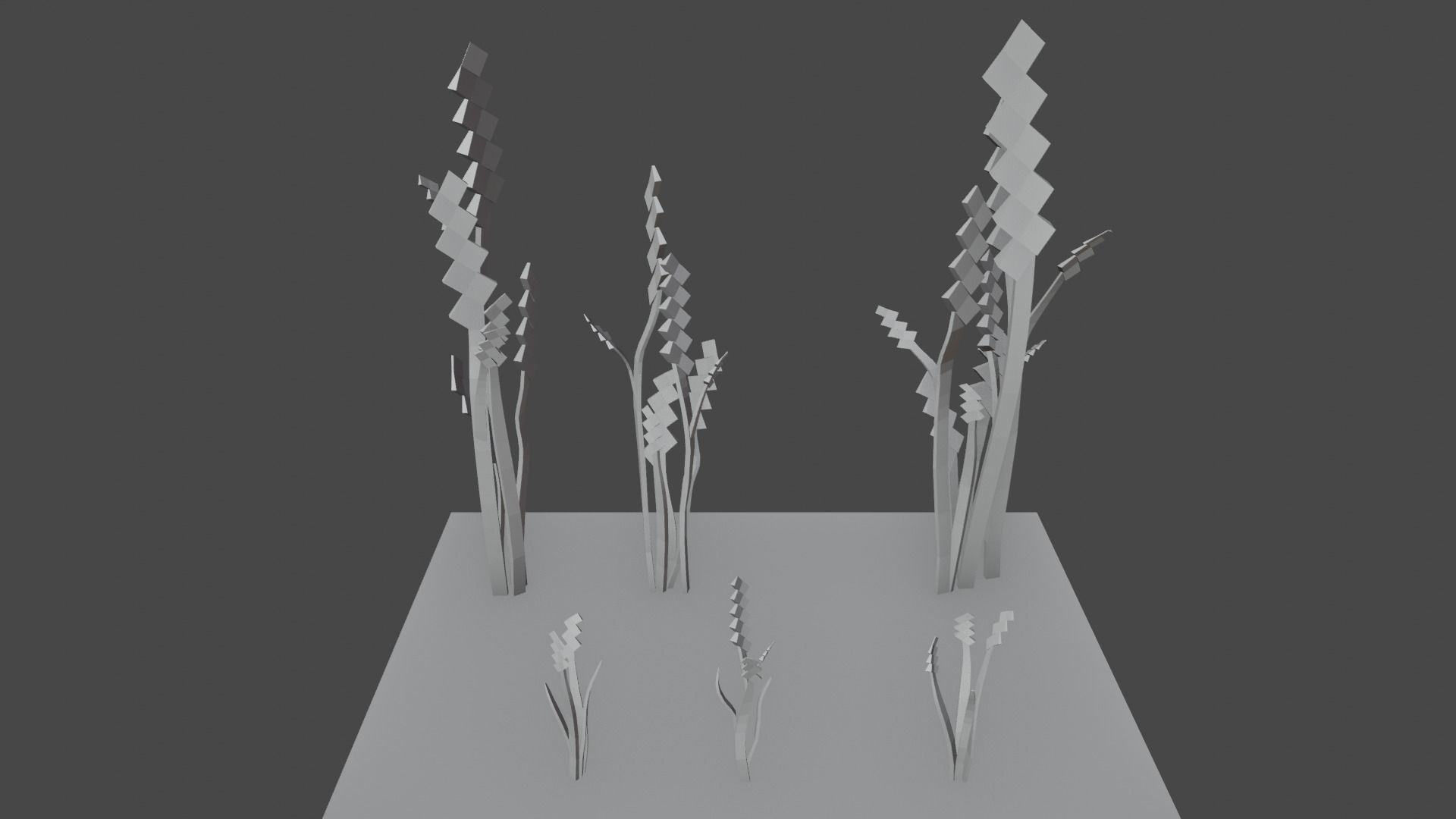 Low Poly Grass and Fern Pack Low-poly 3D model_9