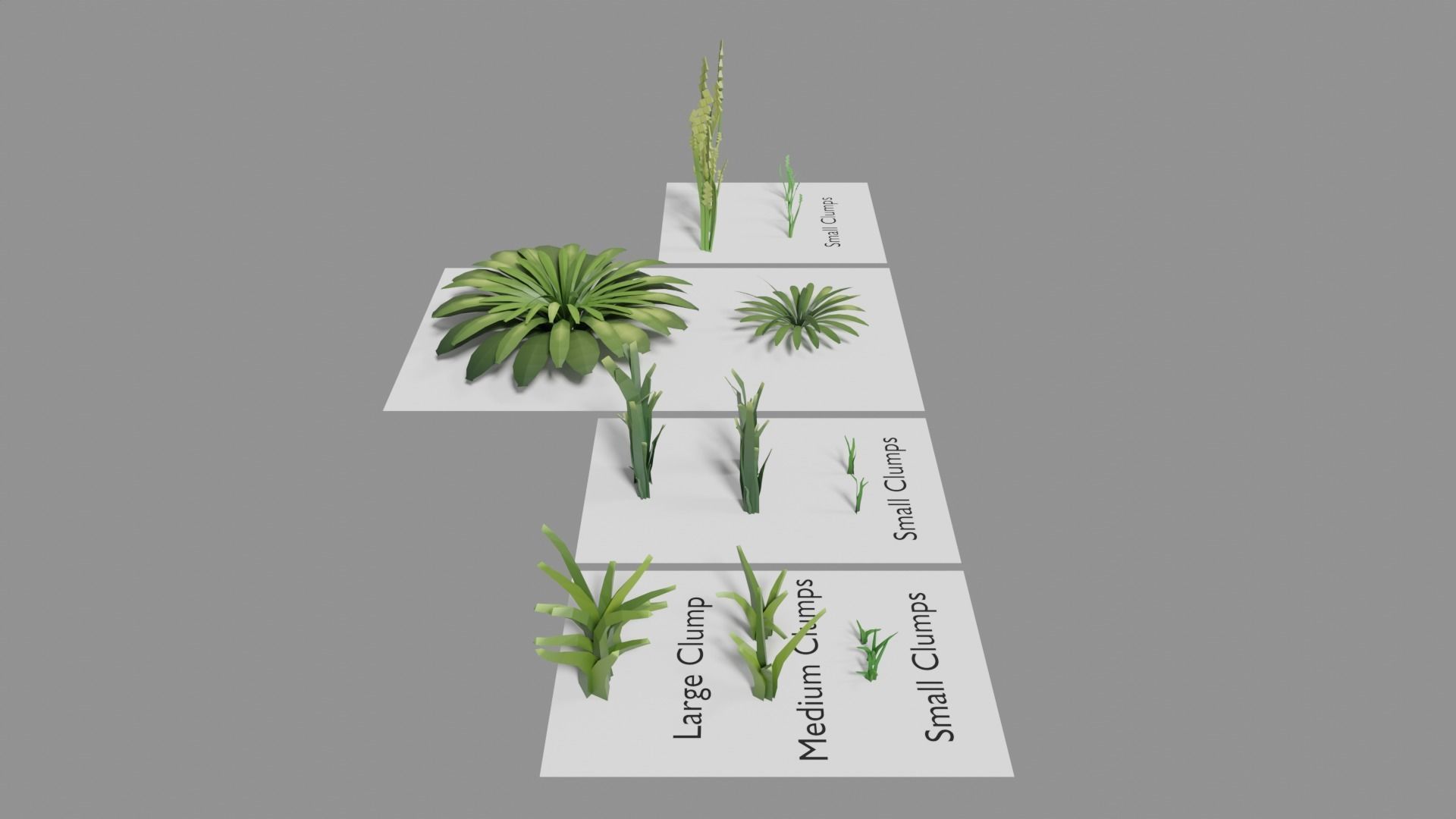 Low Poly Grass and Fern Pack Low-poly 3D model_3