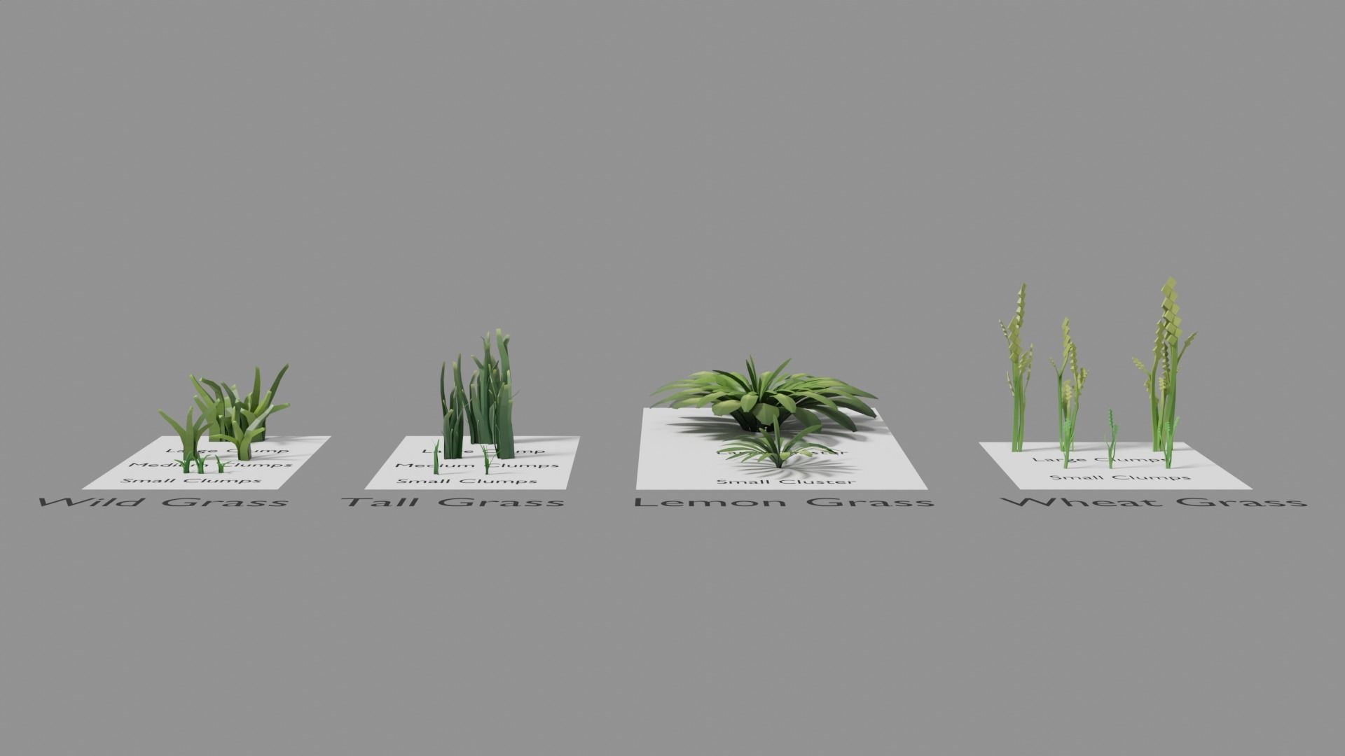 Low Poly Grass and Fern Pack Low-poly 3D model_2
