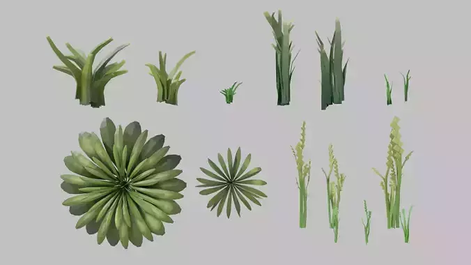 Low Poly Grass and Fern Pack