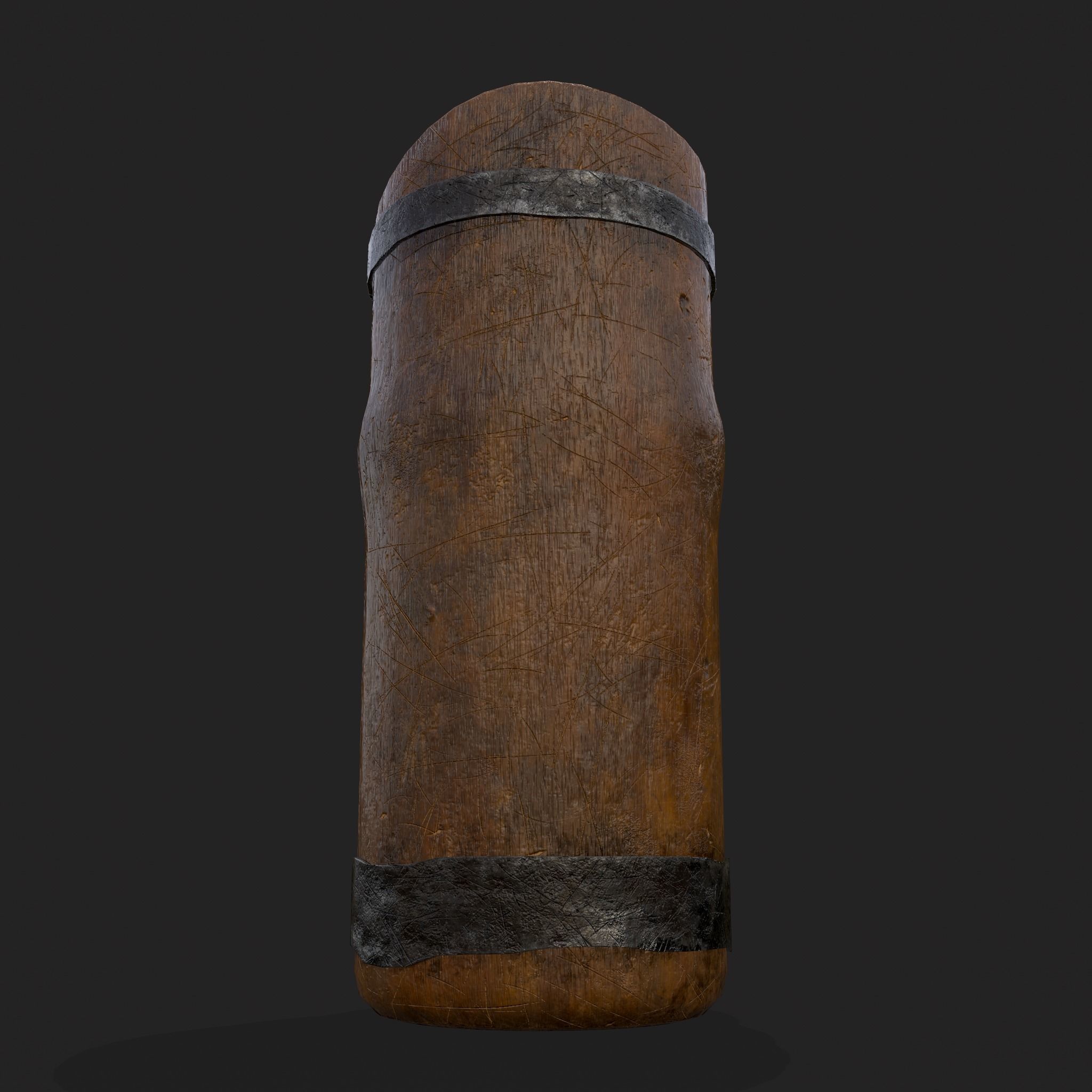 Rustic Wooden Beer Pitcher Low-poly 3D model_9