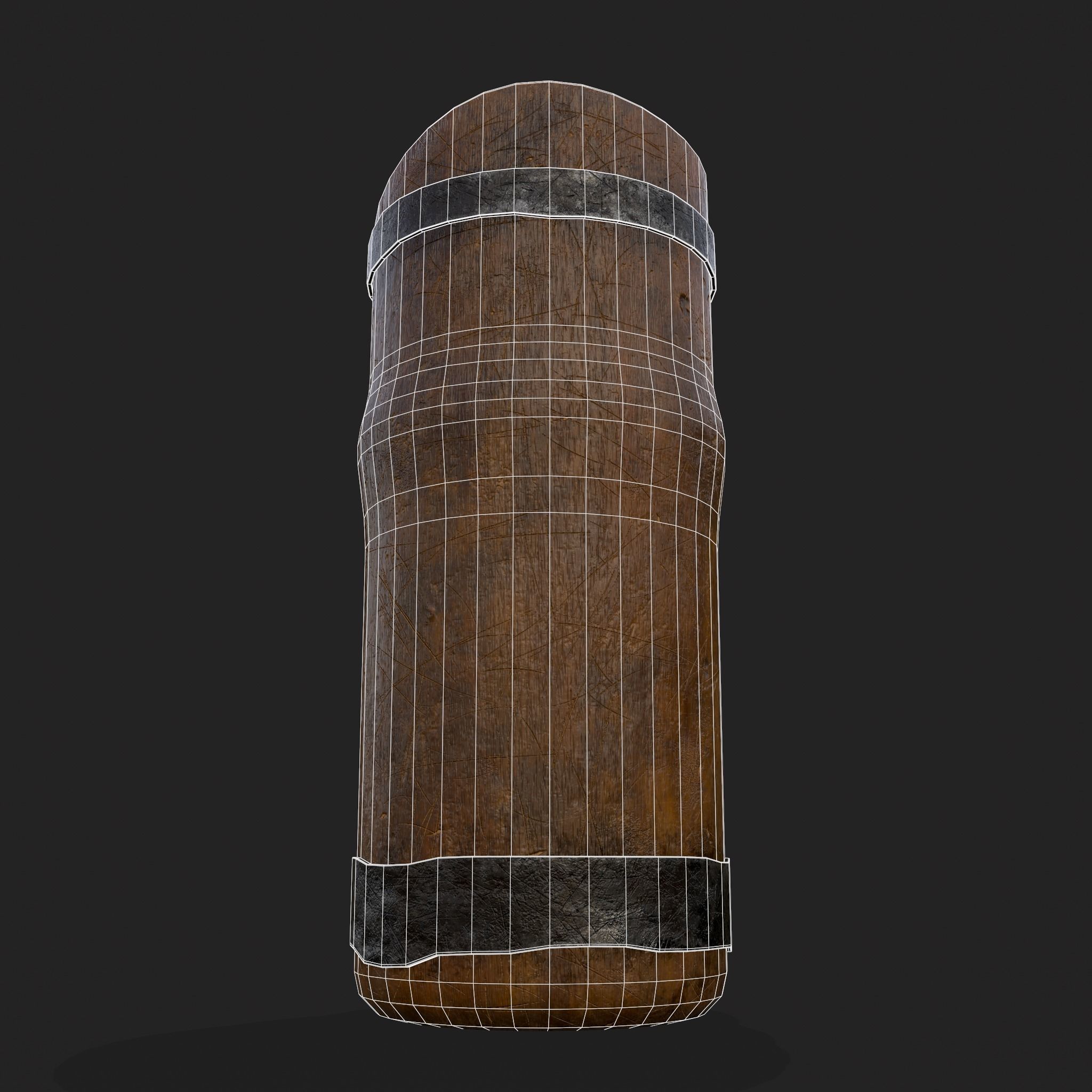 Rustic Wooden Beer Pitcher Low-poly 3D model_10