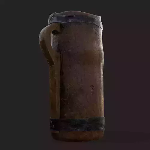 Rustic Wooden Beer Pitcher Low-poly 3D model