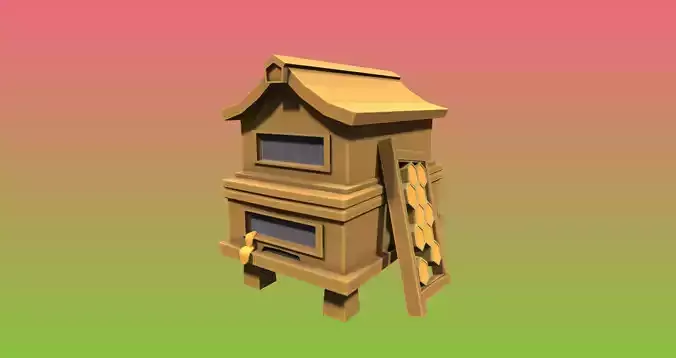 BeeHive Lowpoly game 3D model