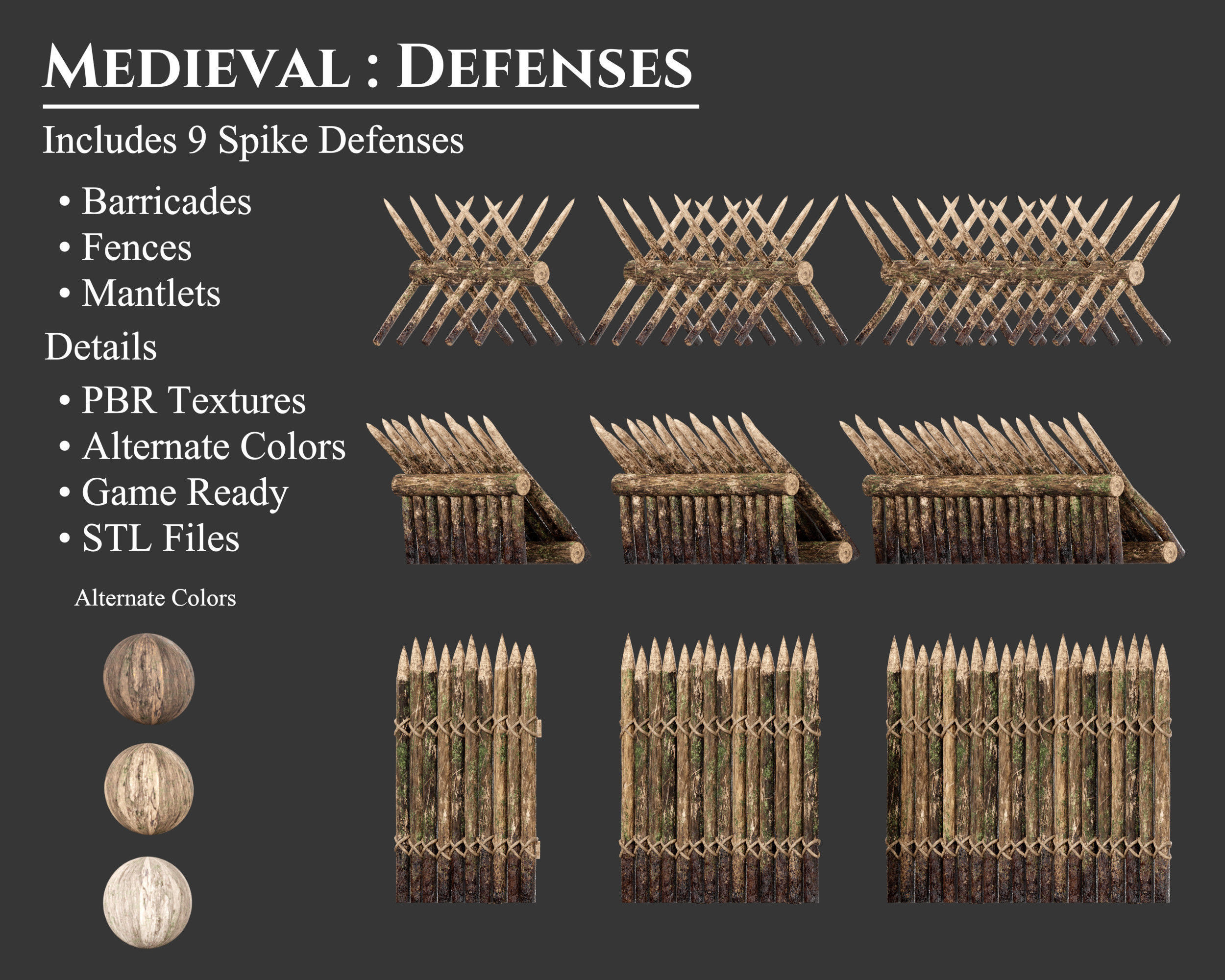 Medieval Collection Defense Spiked Walls _1