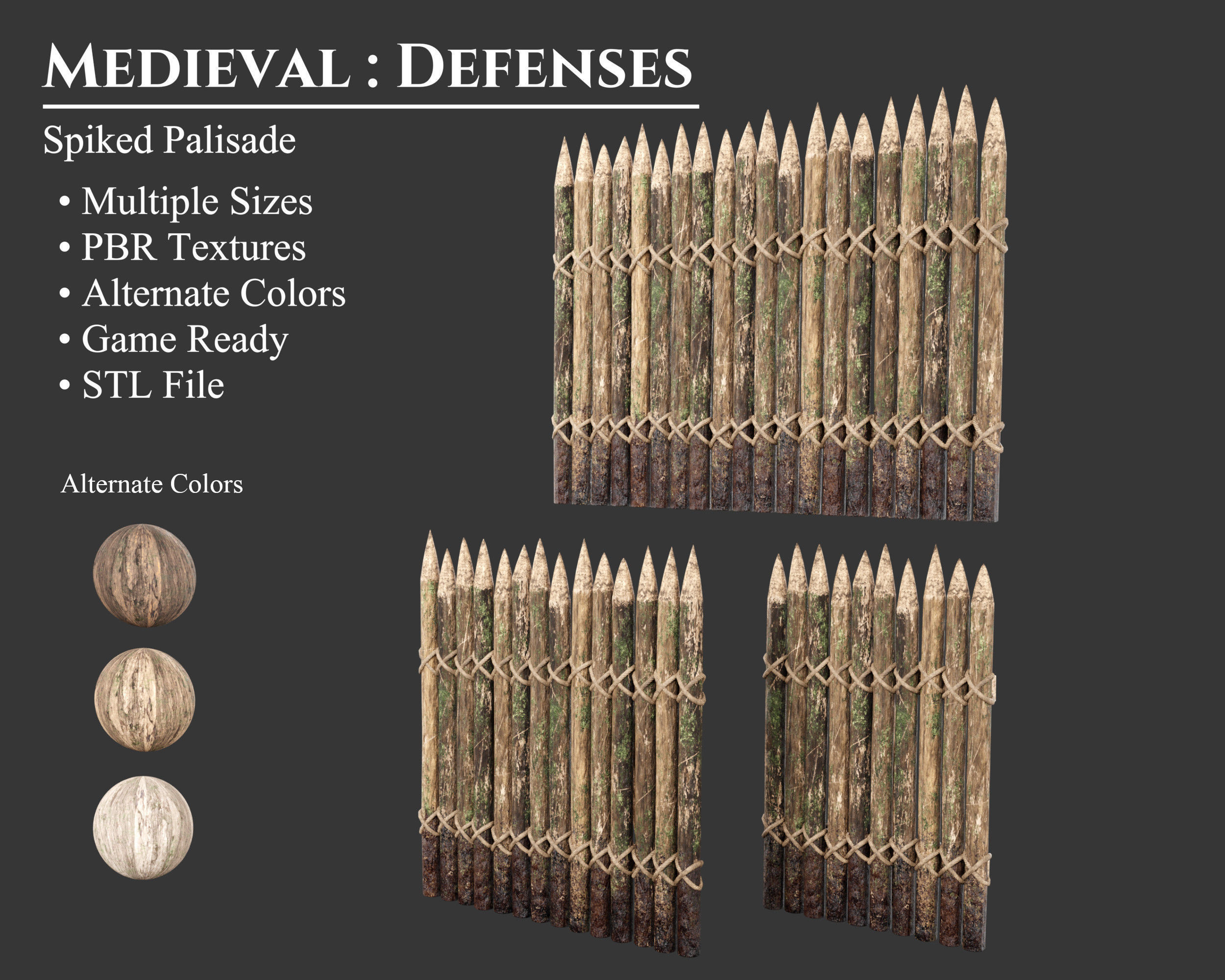 Medieval Collection Defense Spiked Walls _18