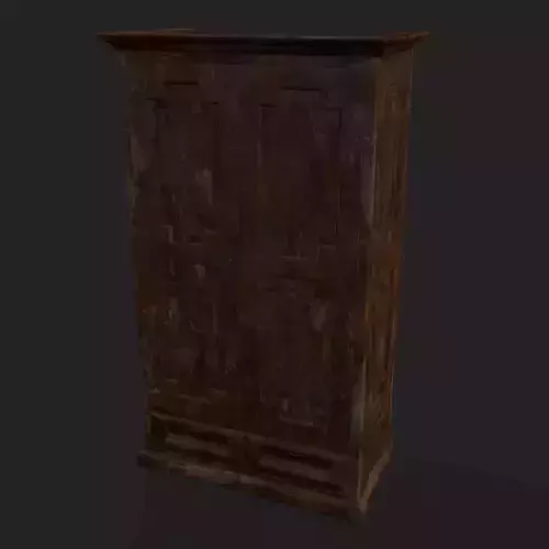 Rustic Medieval Wardrobe Low-poly 3D model