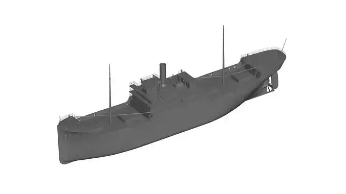 Warship submarine 3D model