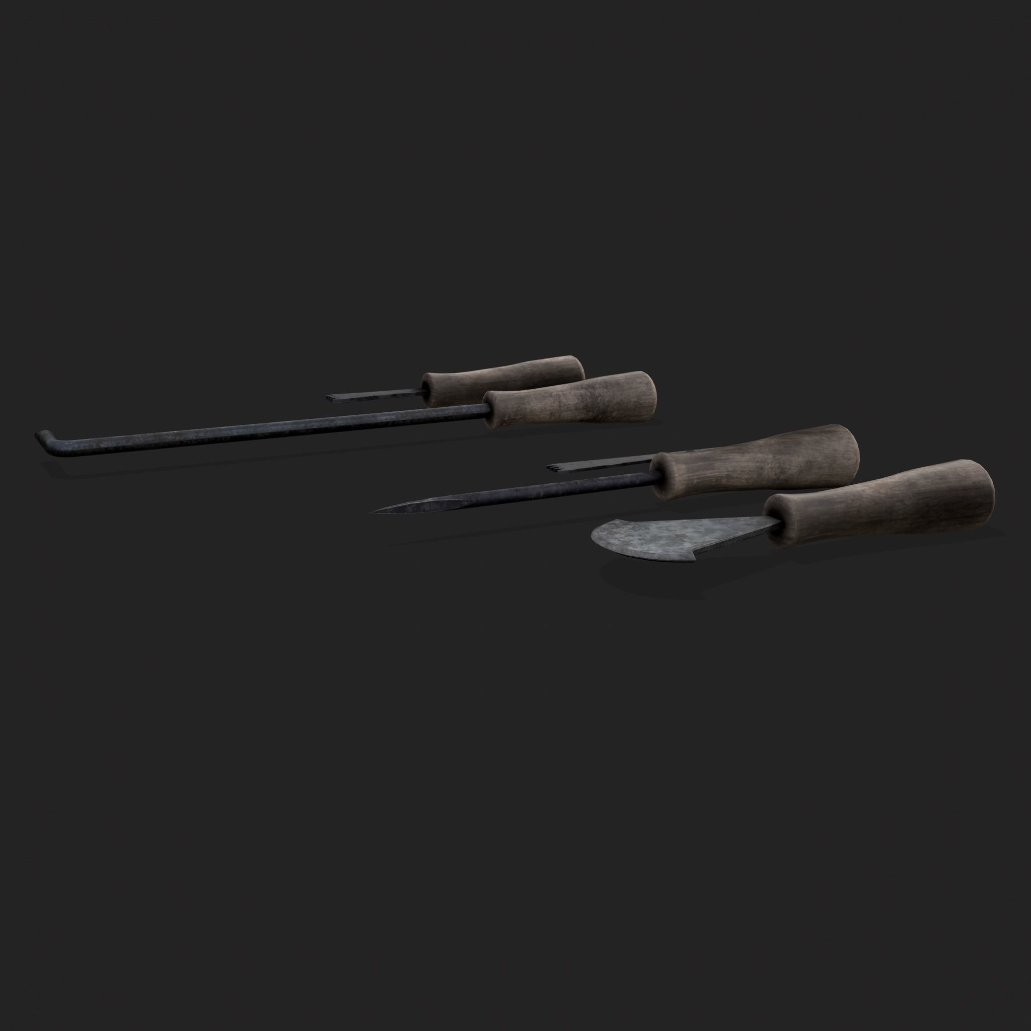 Leather Working Hand Tools Low-poly 3D model_5