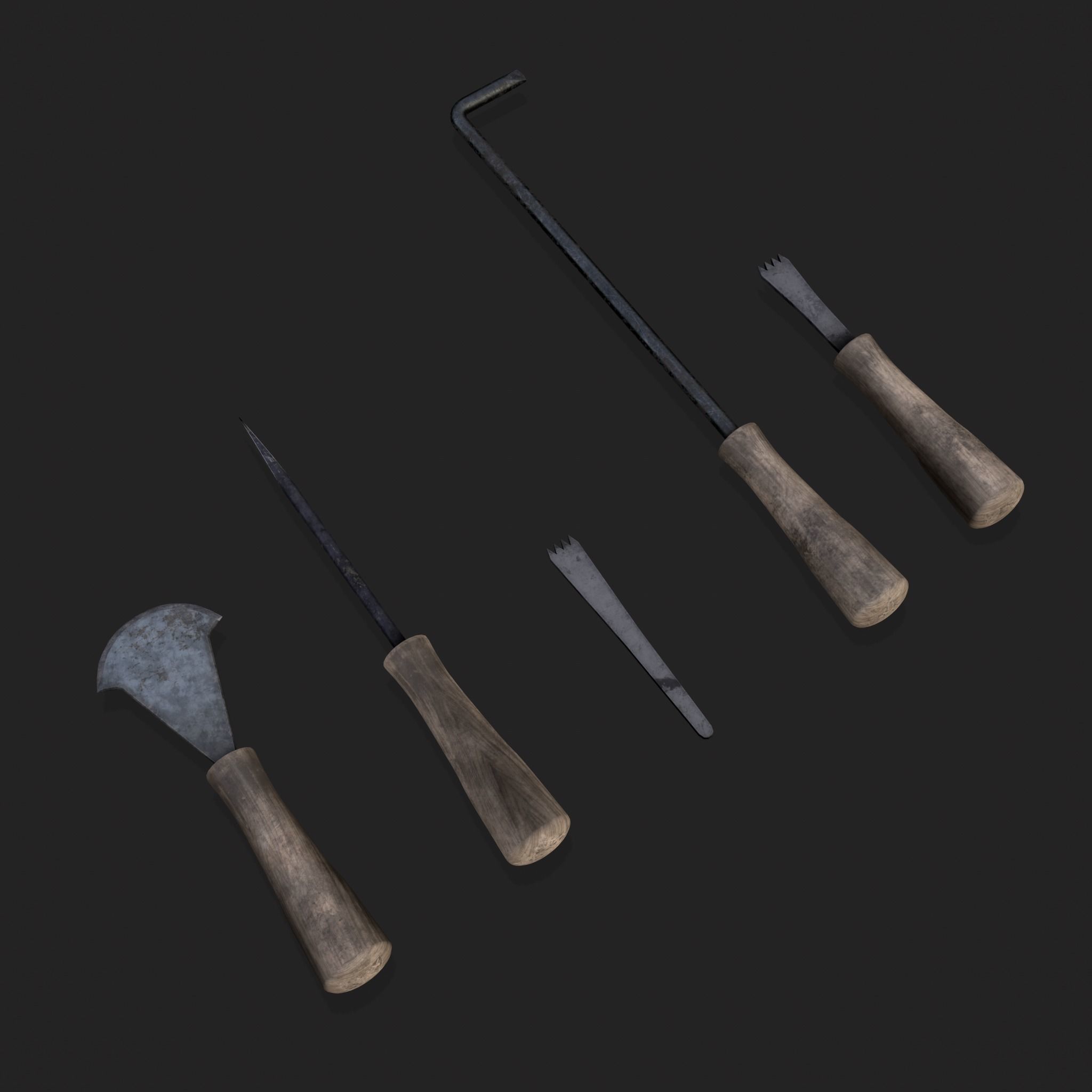 Leather Working Hand Tools Low-poly 3D model_23