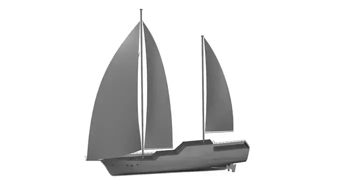 Gulet sailboat 3D model