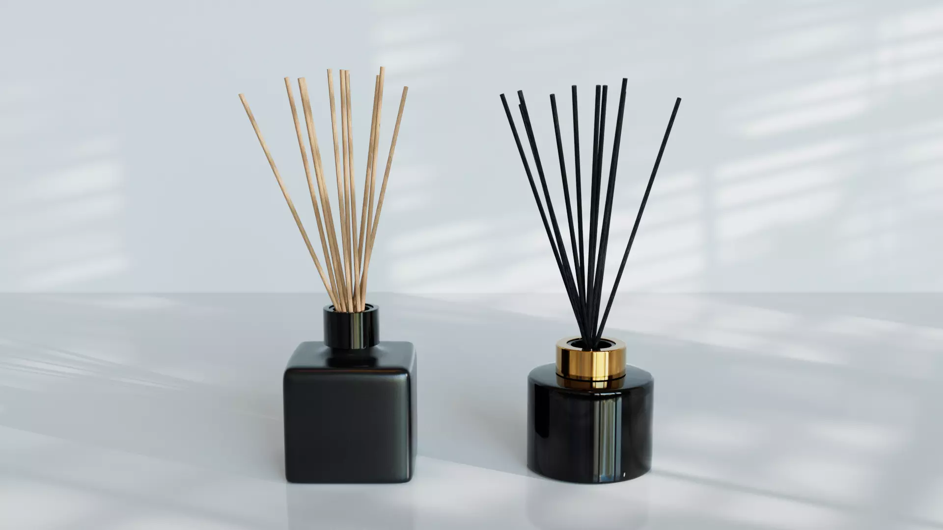 Reed Diffuser Bottle Set - Home Fragrance Decor PBR 3D model