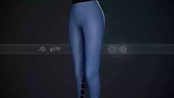 Female Blue Leather Pants