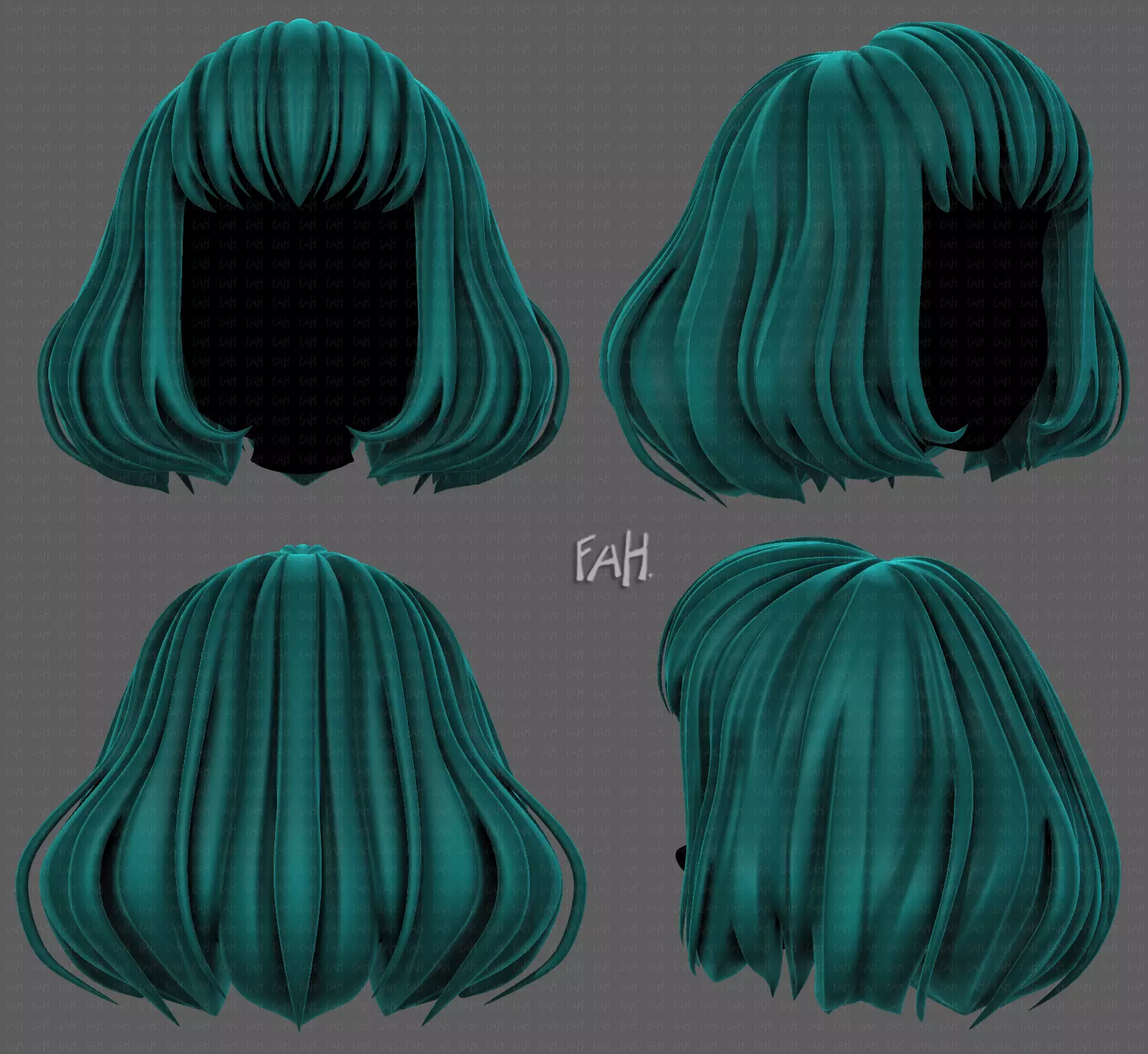3D Hair style for girl V104 Low-poly 3D model