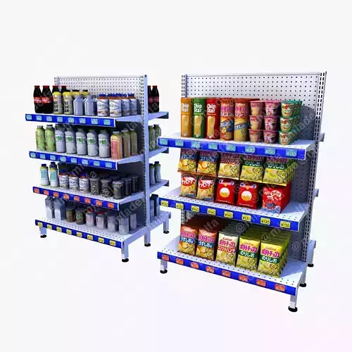 Supermarket Shelves Japan Convenience Store