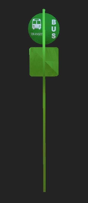 Bus Stop Sign Free 3D model_3