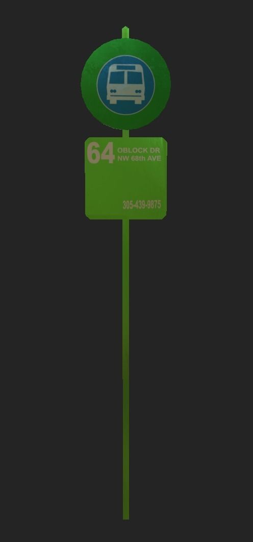 Bus Stop Sign Free 3D model_4
