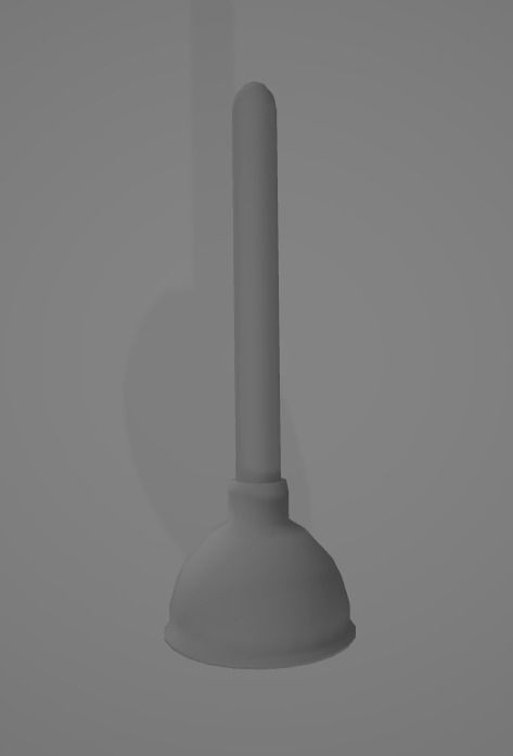 Plunger wooden handle Free 3D model_1