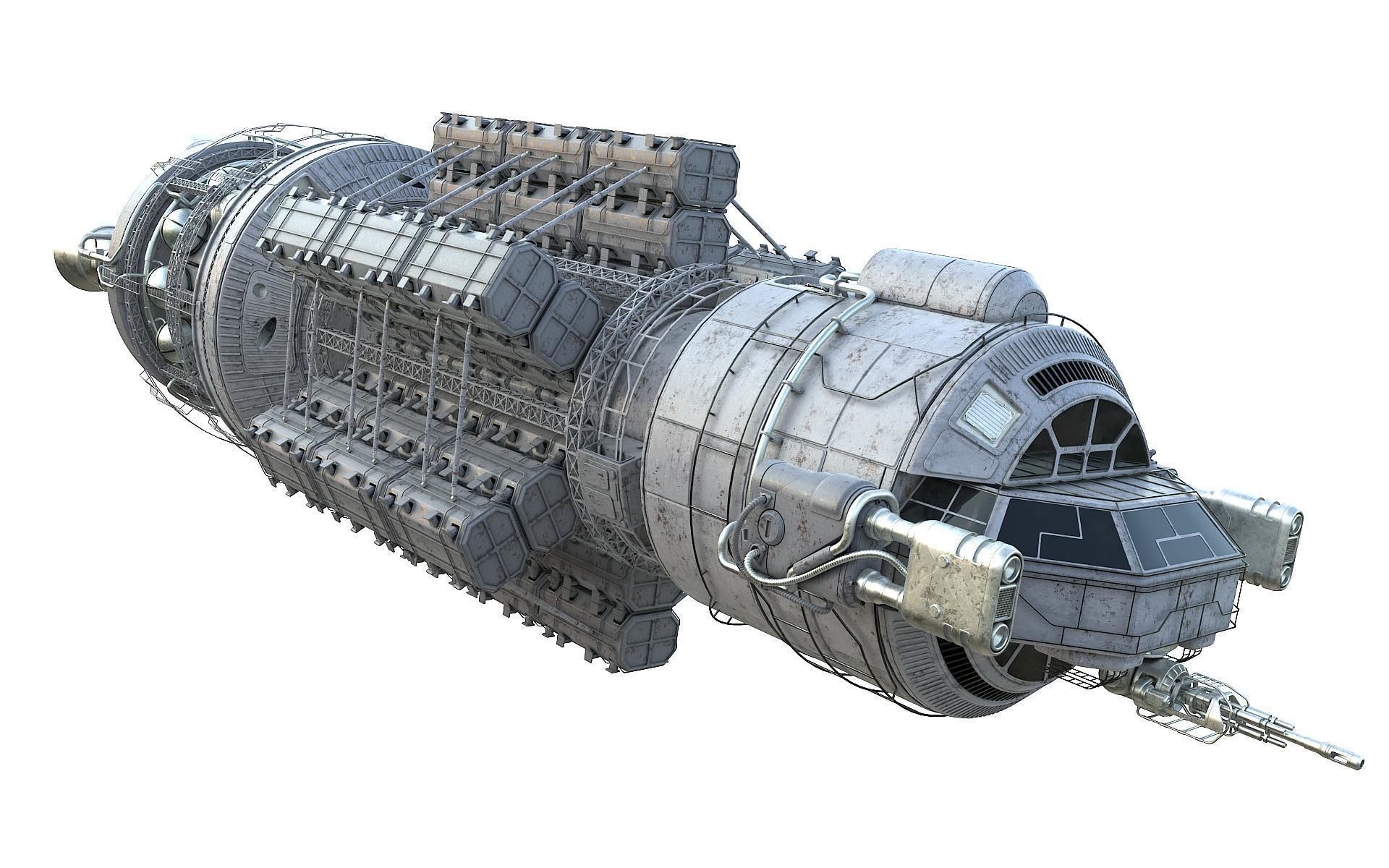 Scifi Space transport 3D model_2