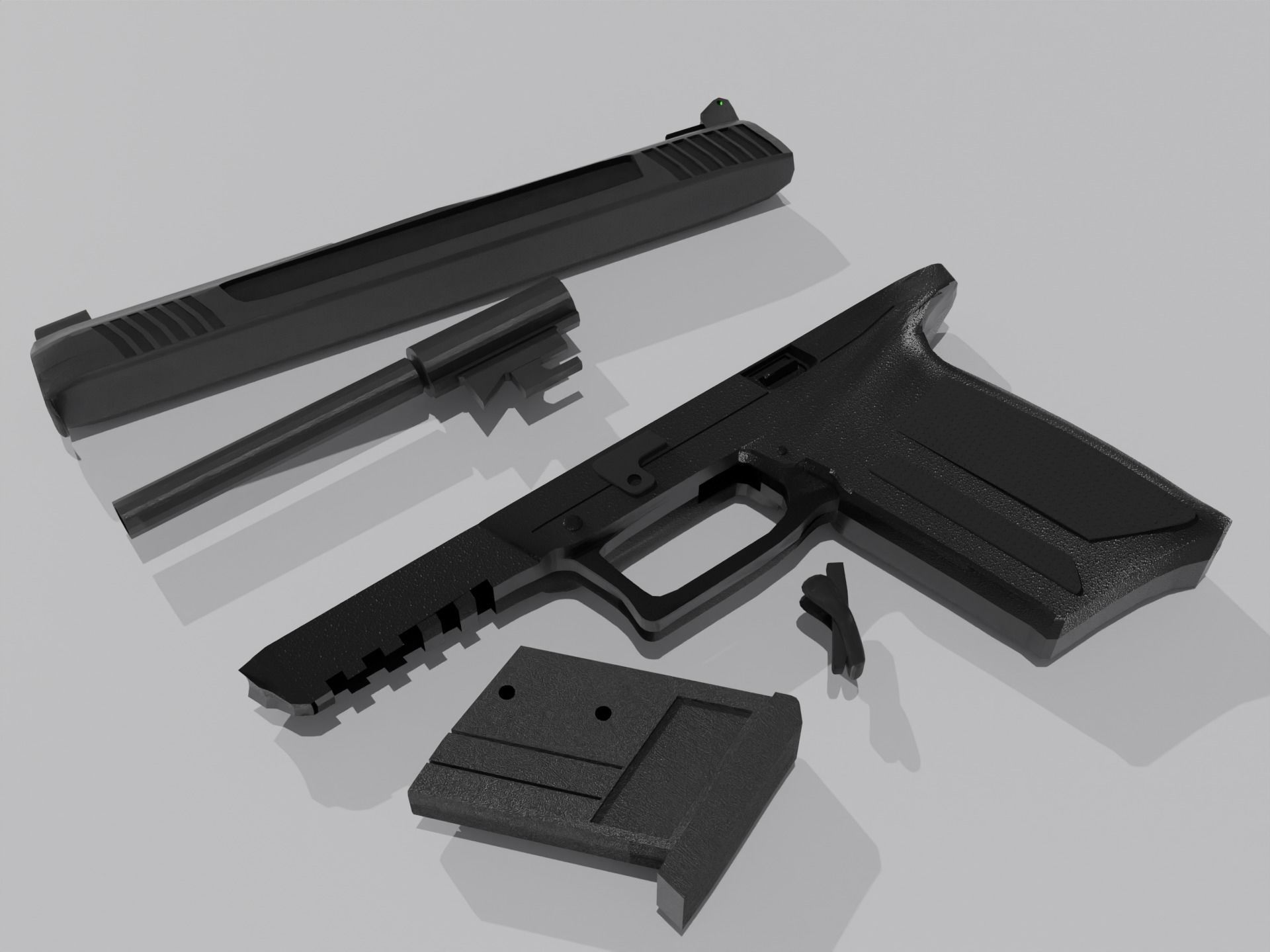 Ruger 57 Pistol Lowpoly Low-poly 3D model_6