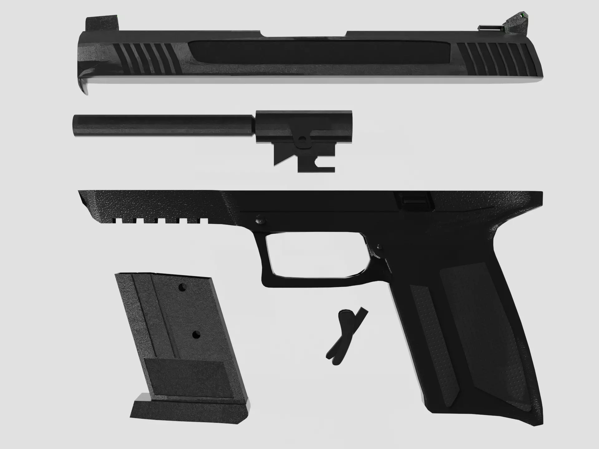 Ruger 57 Pistol Lowpoly Low-poly 3D model_0