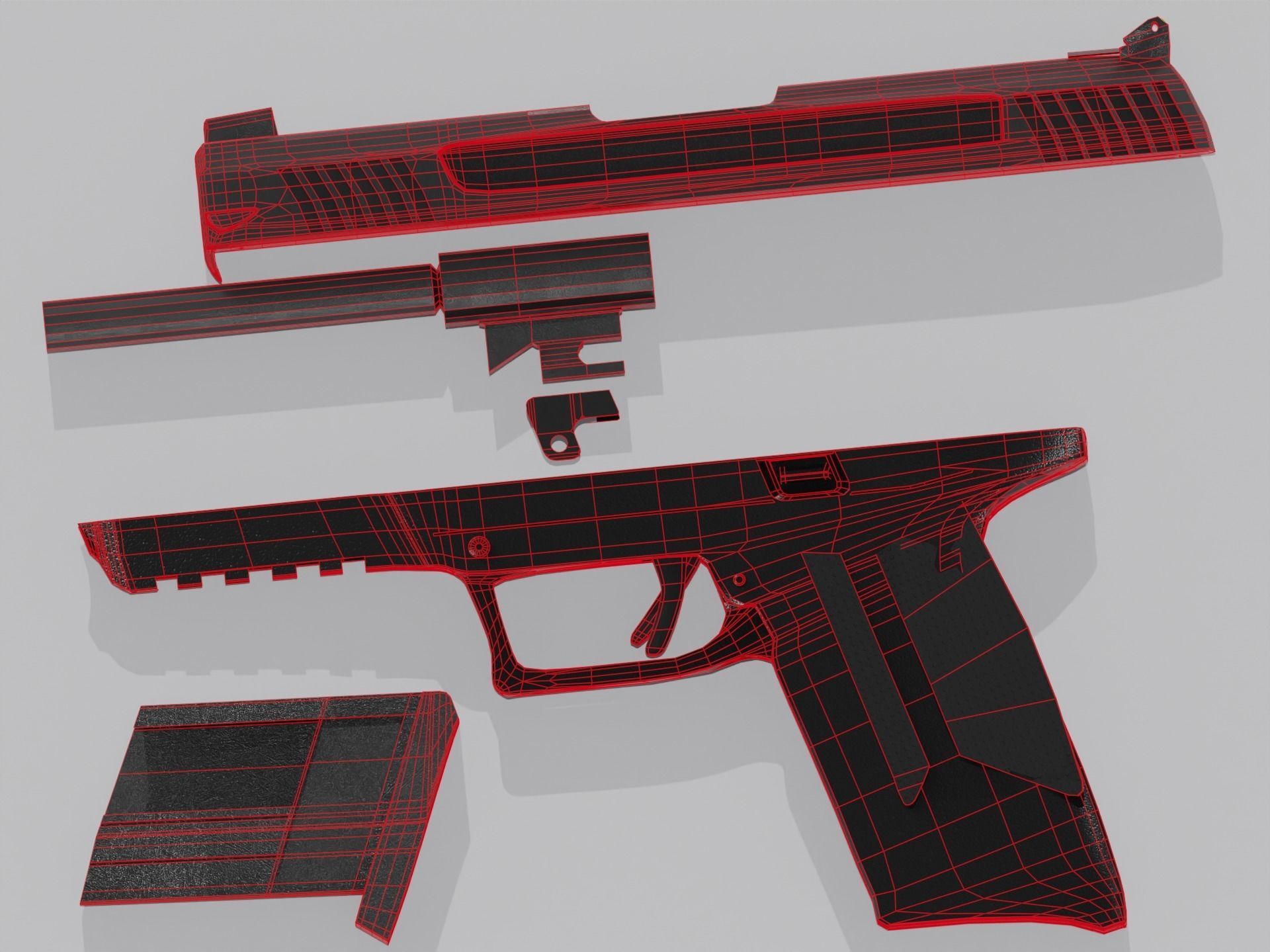 Ruger 57 Pistol Lowpoly Low-poly 3D model_1
