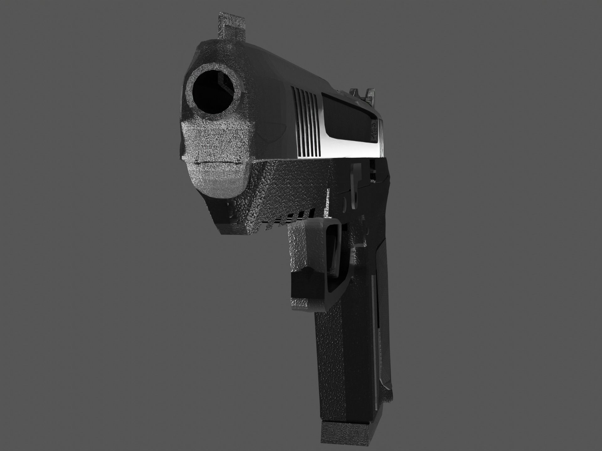 Ruger 57 Pistol Lowpoly Low-poly 3D model_3