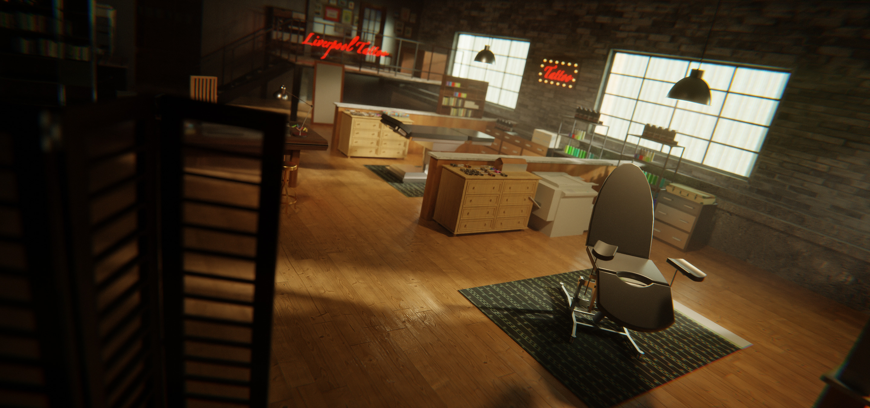 tattoo studio 3D model_1