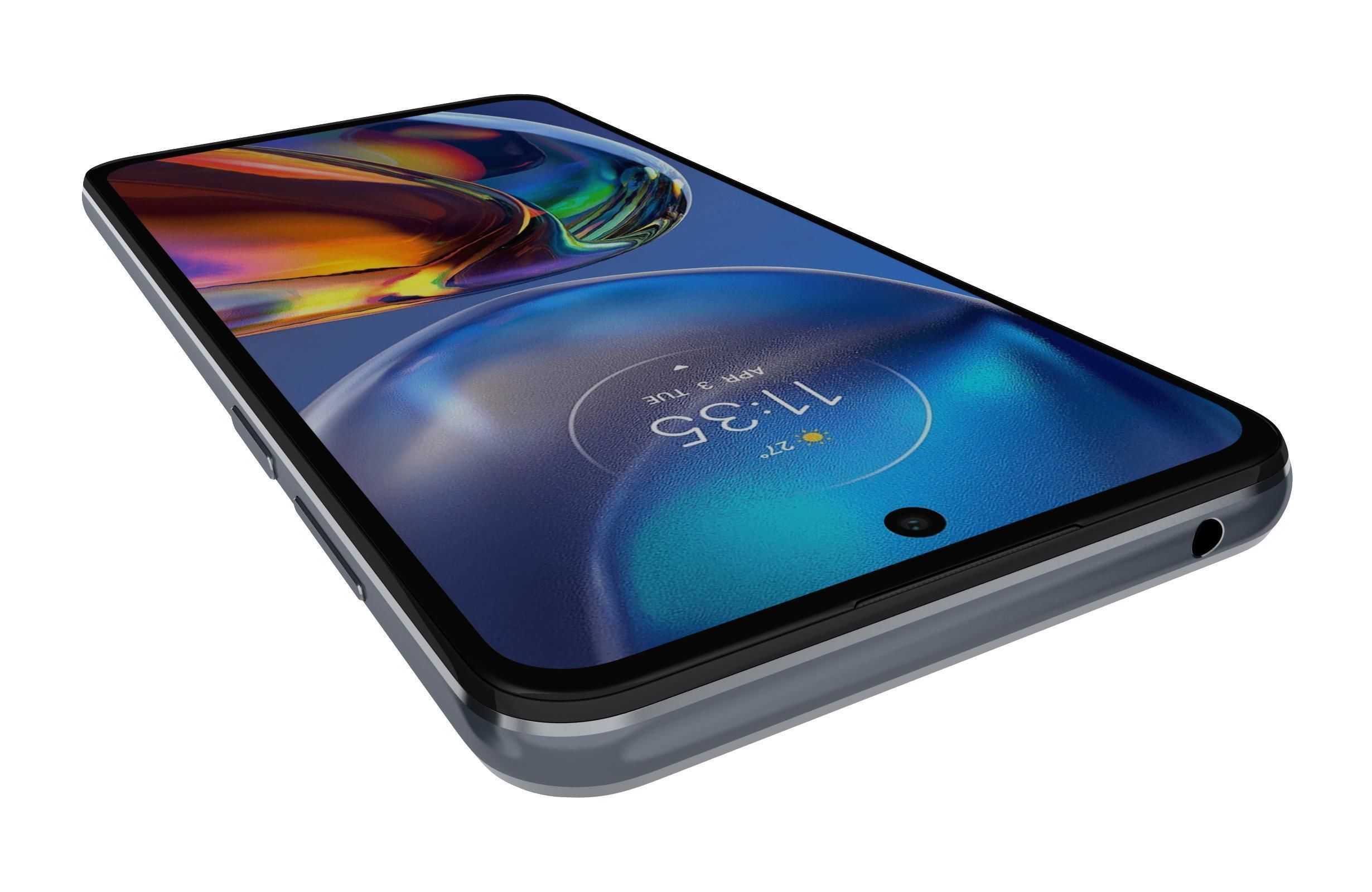 Motorola Moto E32 Blue And Silver 3D model_11