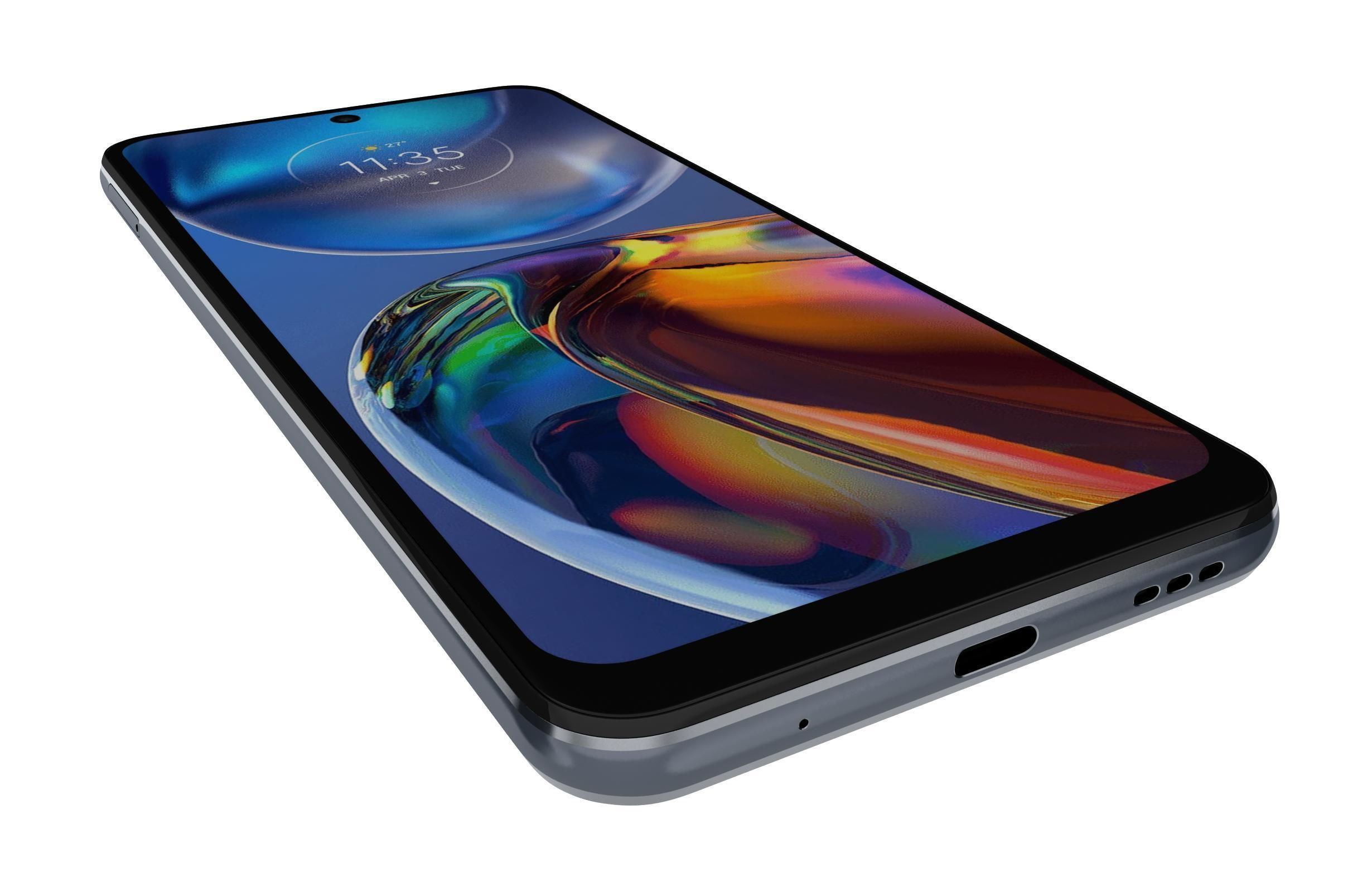 Motorola Moto E32 Blue And Silver 3D model_10