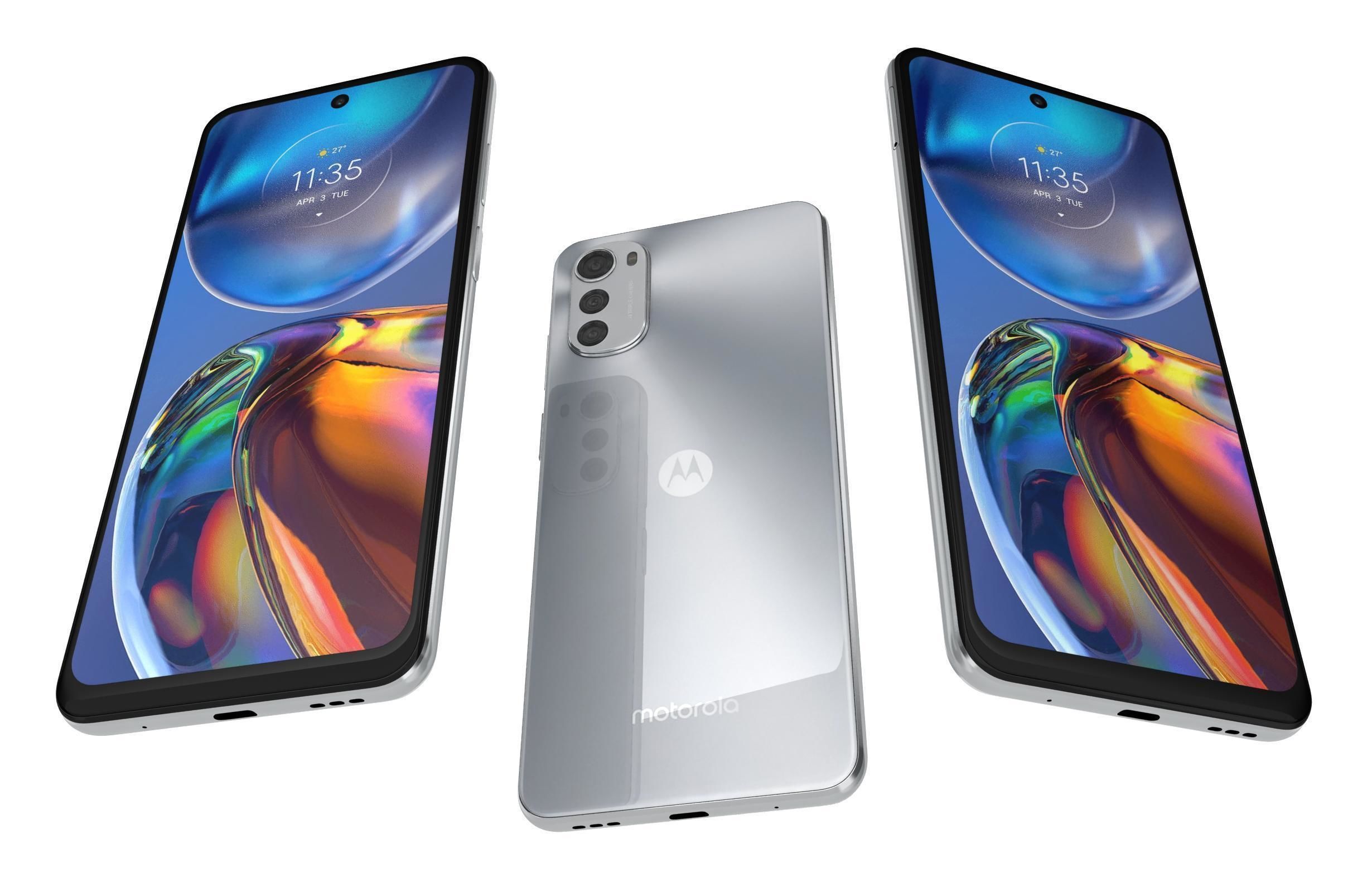 Motorola Moto E32 Blue And Silver 3D model_16