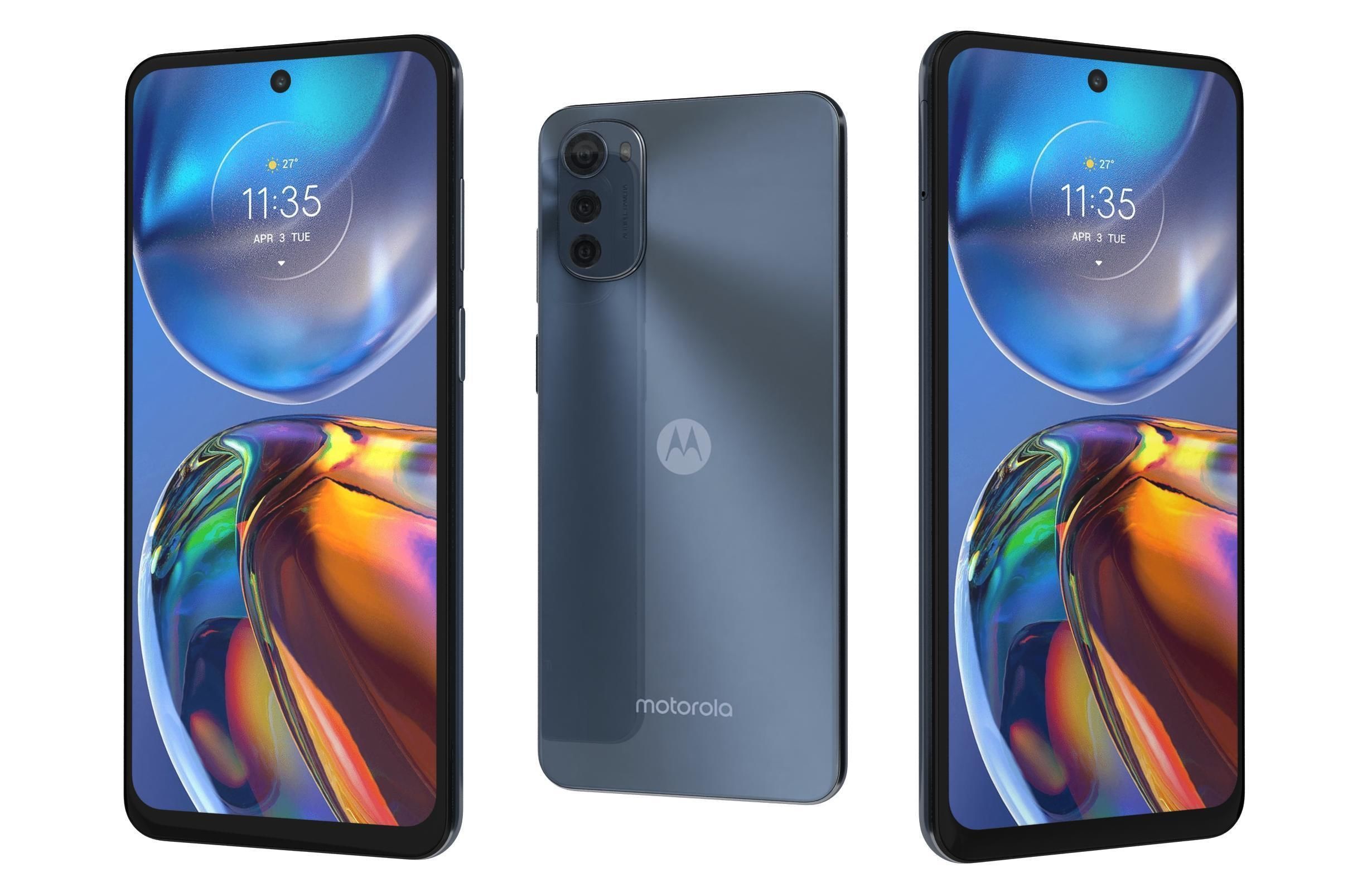 Motorola Moto E32 Blue And Silver 3D model_2