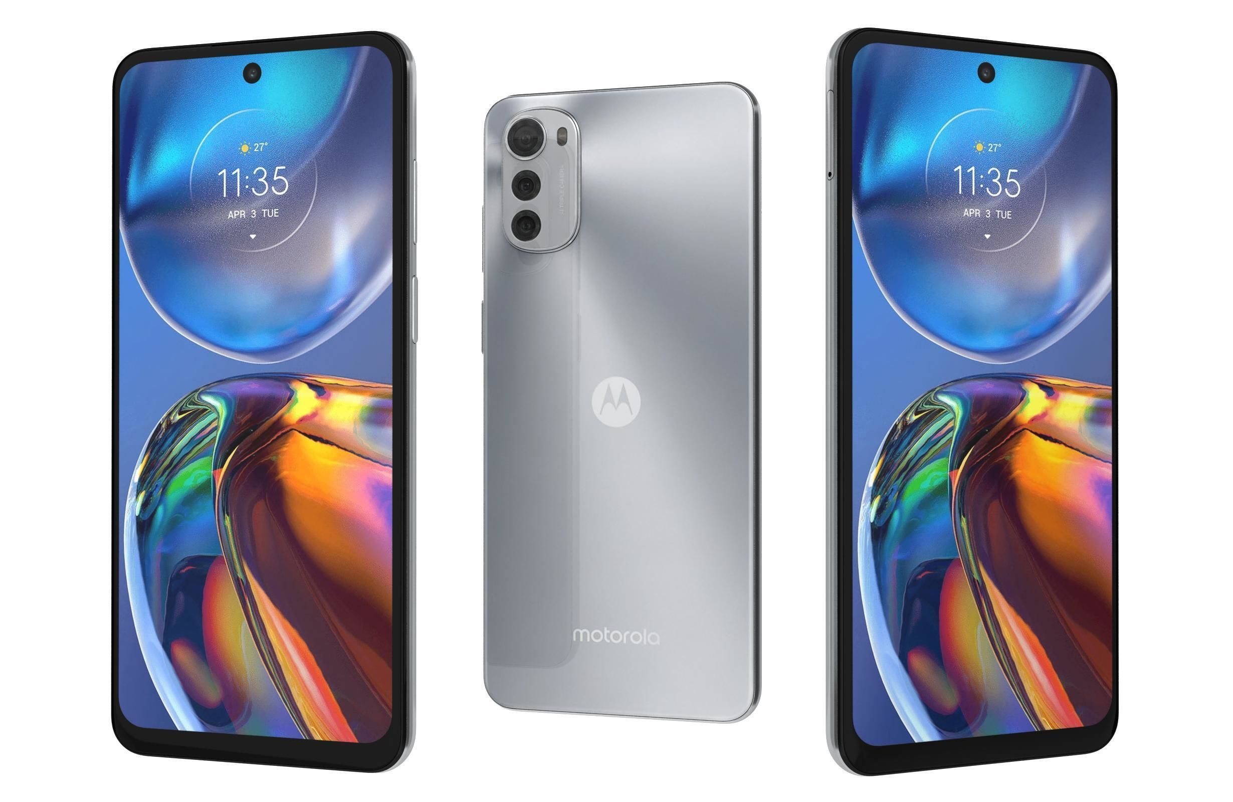 Motorola Moto E32 Blue And Silver 3D model_1