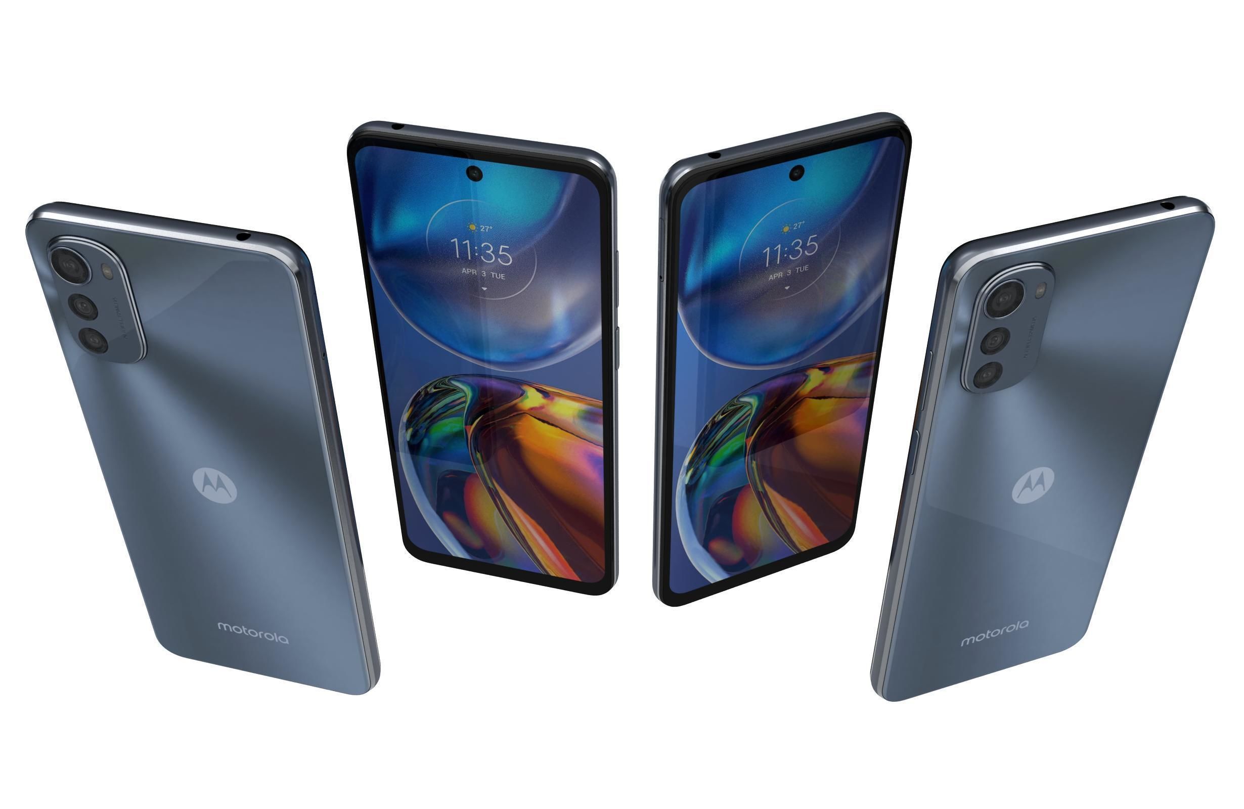 Motorola Moto E32 Blue And Silver 3D model_19