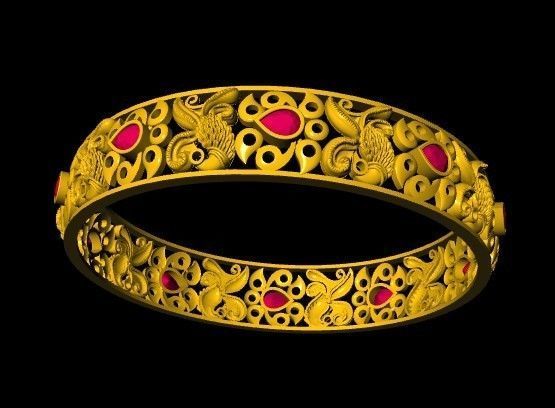 Nakshi bangle 3D print model_3